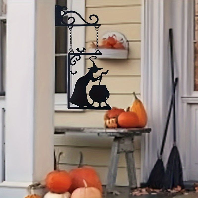 Halloween Witch Wall Decoration Metal Silhouette Wall Art Hanging Decor