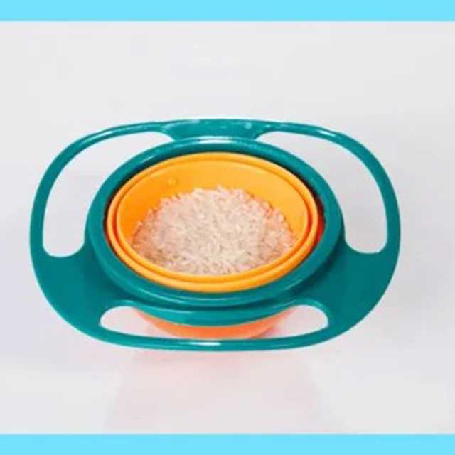 Baby Tableware Food-Grade Gyro Bowl - Spill-Proof, Non-Tip Design for Easy Feeding