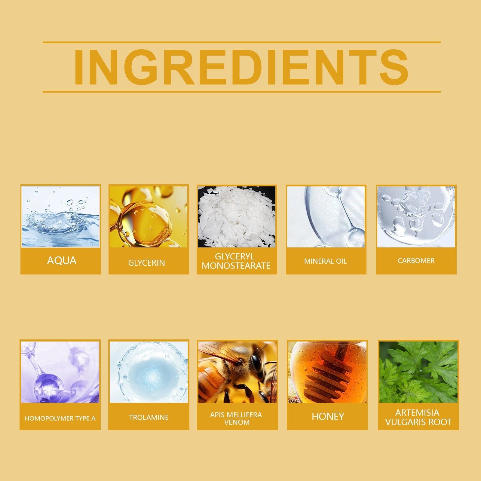 Bee Venom Skin Care Cream, Moisturizes and Clears Skin Moles Naturally ,20g