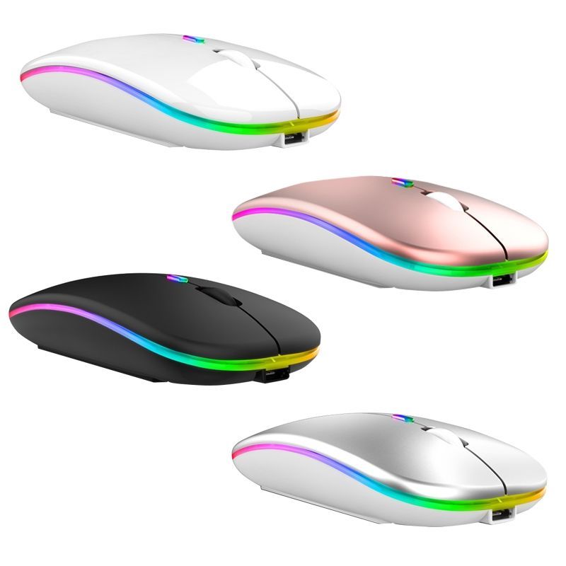 Colorful Luminous Wireless Mouse, Color: 2.4G Rose Gold 2.4G Rose Gold