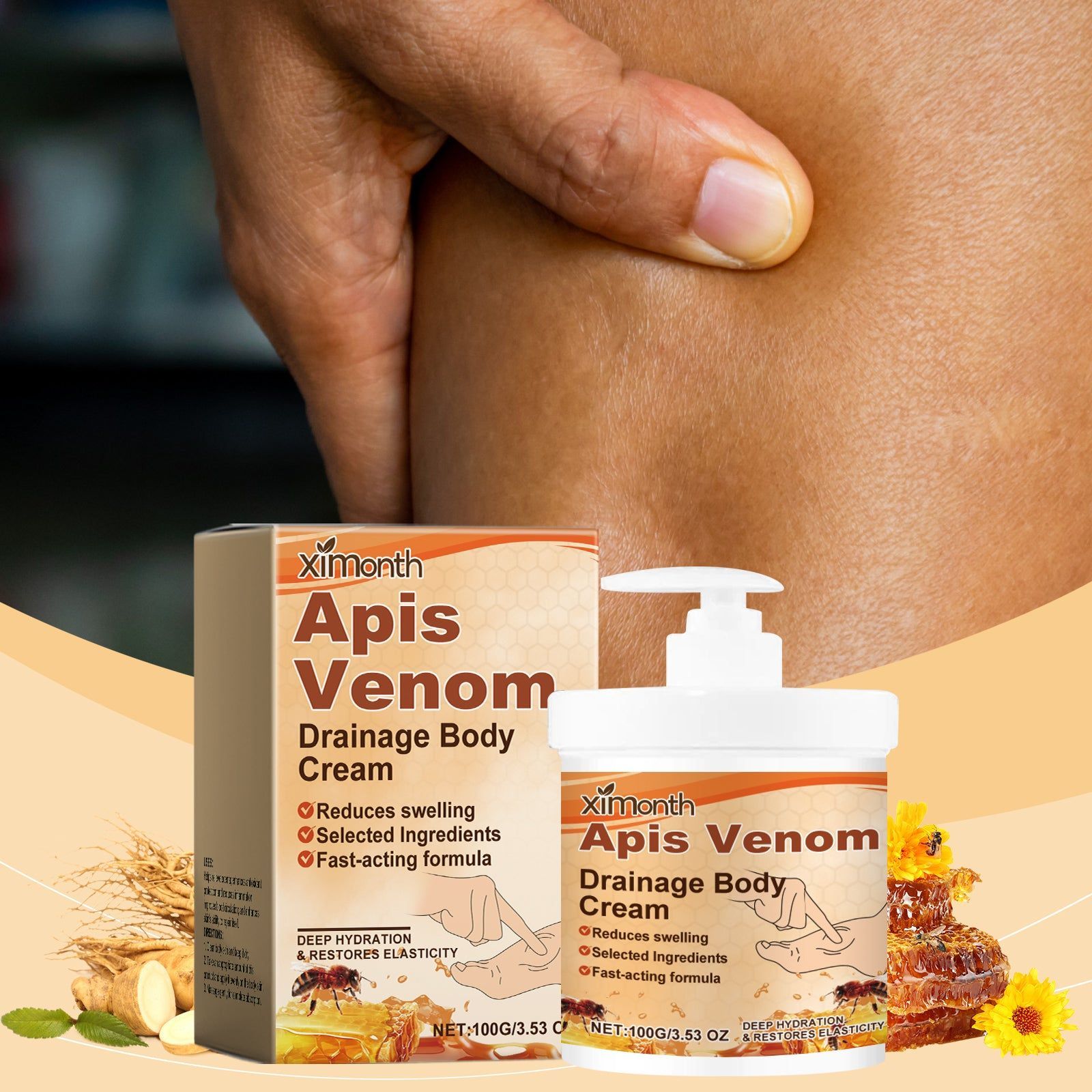 Bee Venom Body Cream for Firming, Moisturizing, Anti-Aging, Skin Glow ,100g