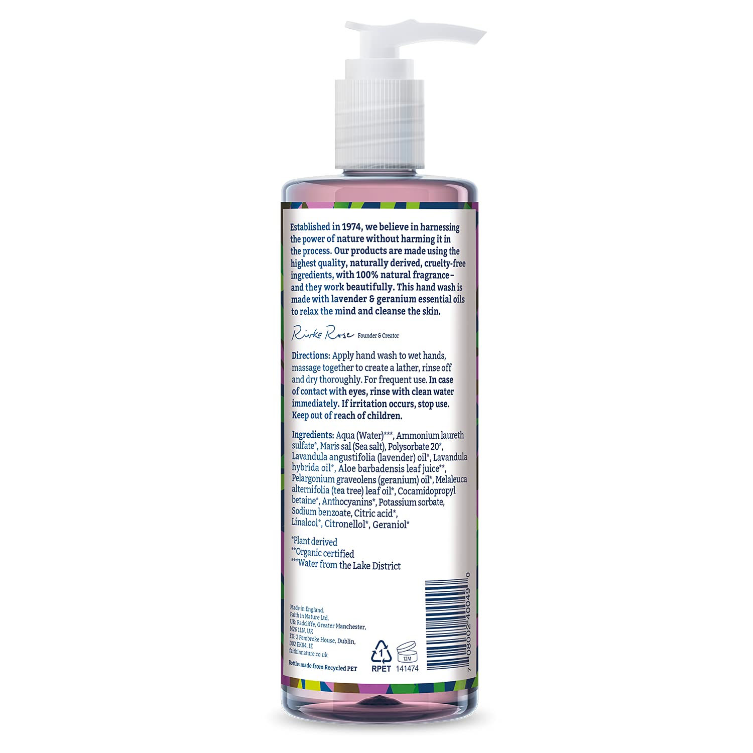 Faithinnature Hand Wash Lavender & Geranium 400ml