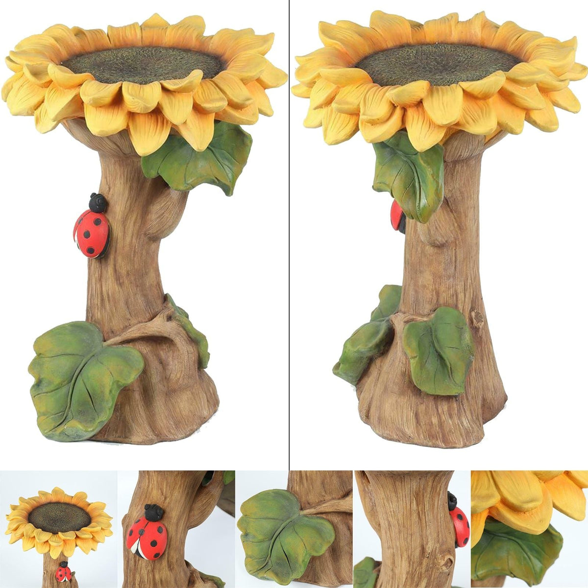 Bird Bath Feeders Bowl Garden Ornament Polyresin Handmade Decoration Outdoor