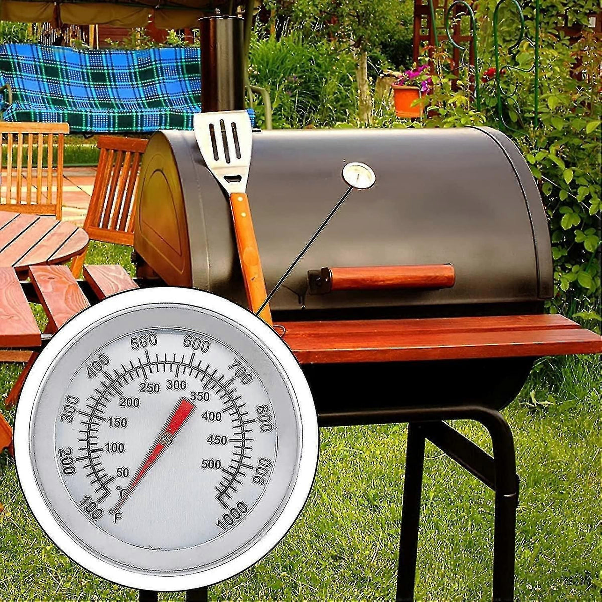 Analog BBQ Thermometer for Pizza Oven Grill and Wood Fired Ovens