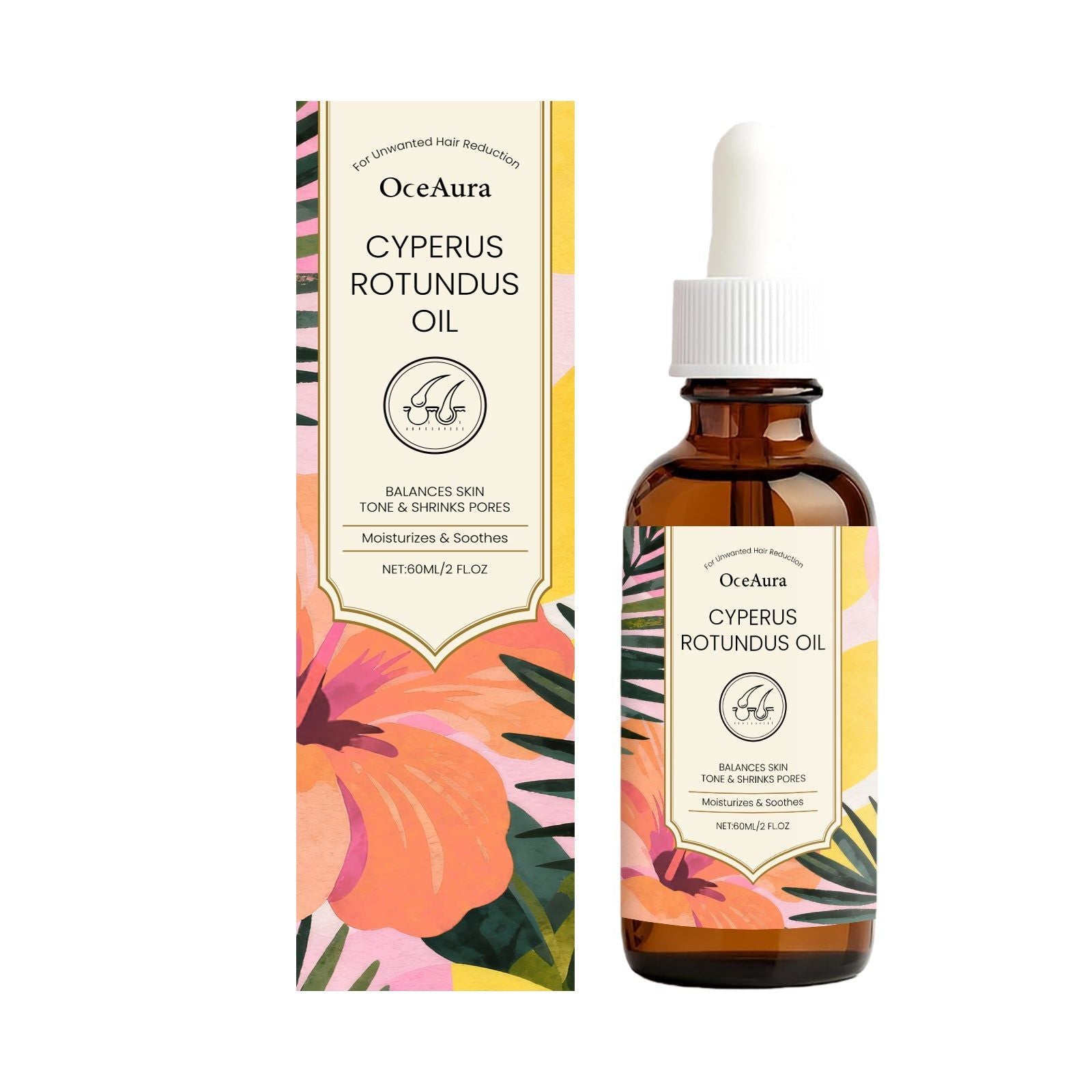 Body Care Oil, Daily Moisturizer, Nourishing, Gentle, Hair Reduction, Skin Care ,60ml