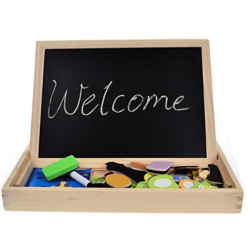 Educational Wooden Toys Magnetic Puzzles Wooden Art Easel Double Side Learning Game Puzzle for Kids Toddlers