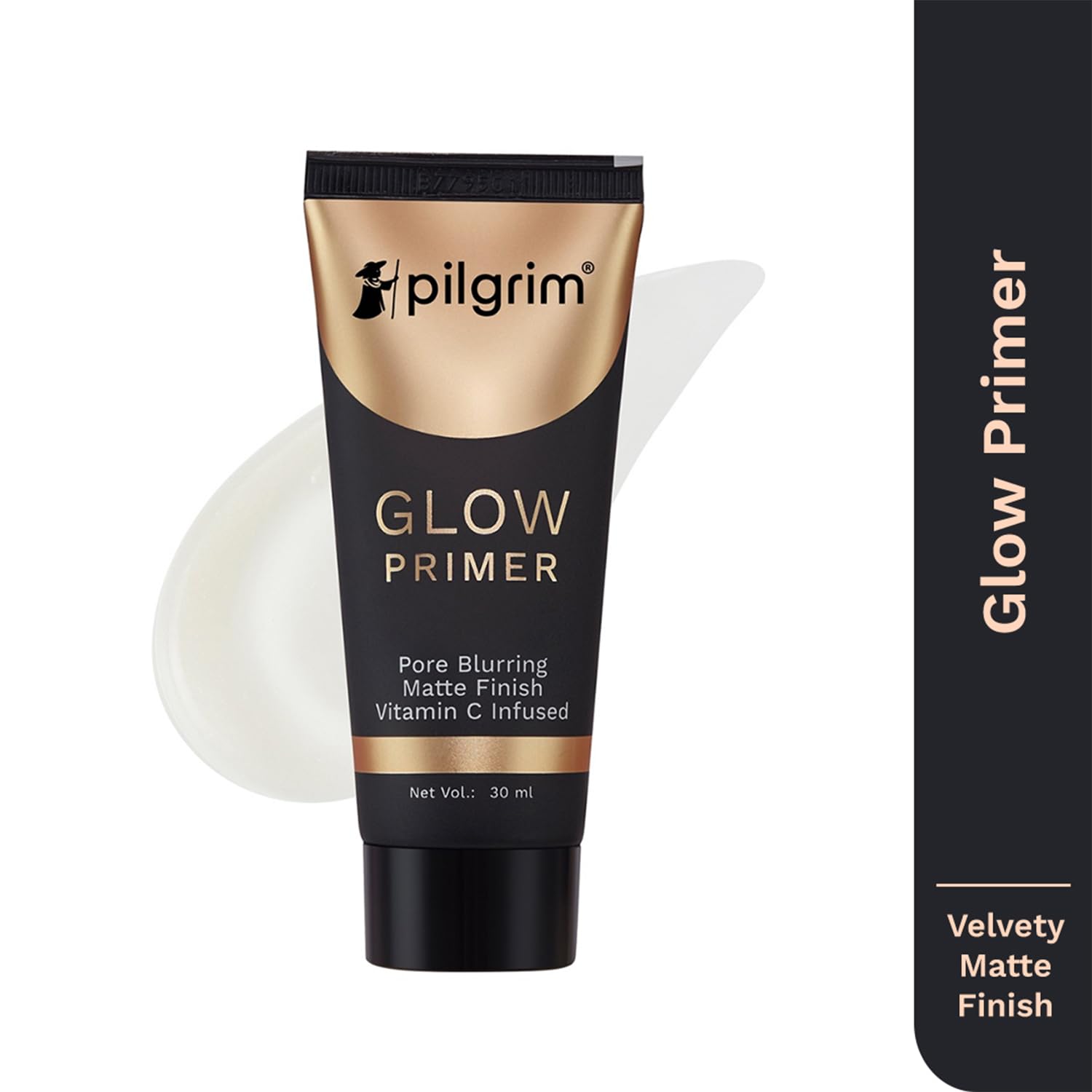 Pilgrim Glow Primer Lightweight Gel Based Velvety Matte Finish, Blurs Pores, Vit C+E Infused 30 ml