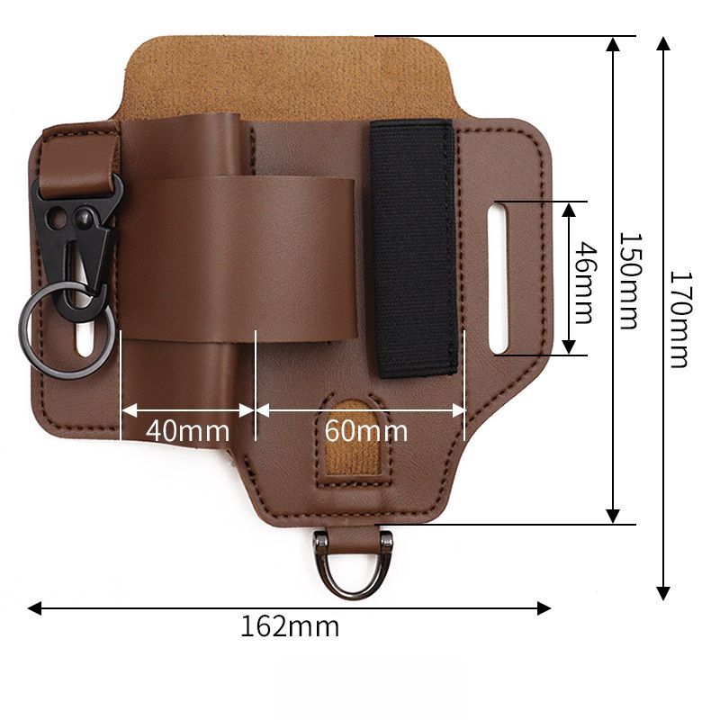 Tactically Tool Holsters PU Leather Belt Sheath Tool Organizer Pouch With Key Holder Pen Clip