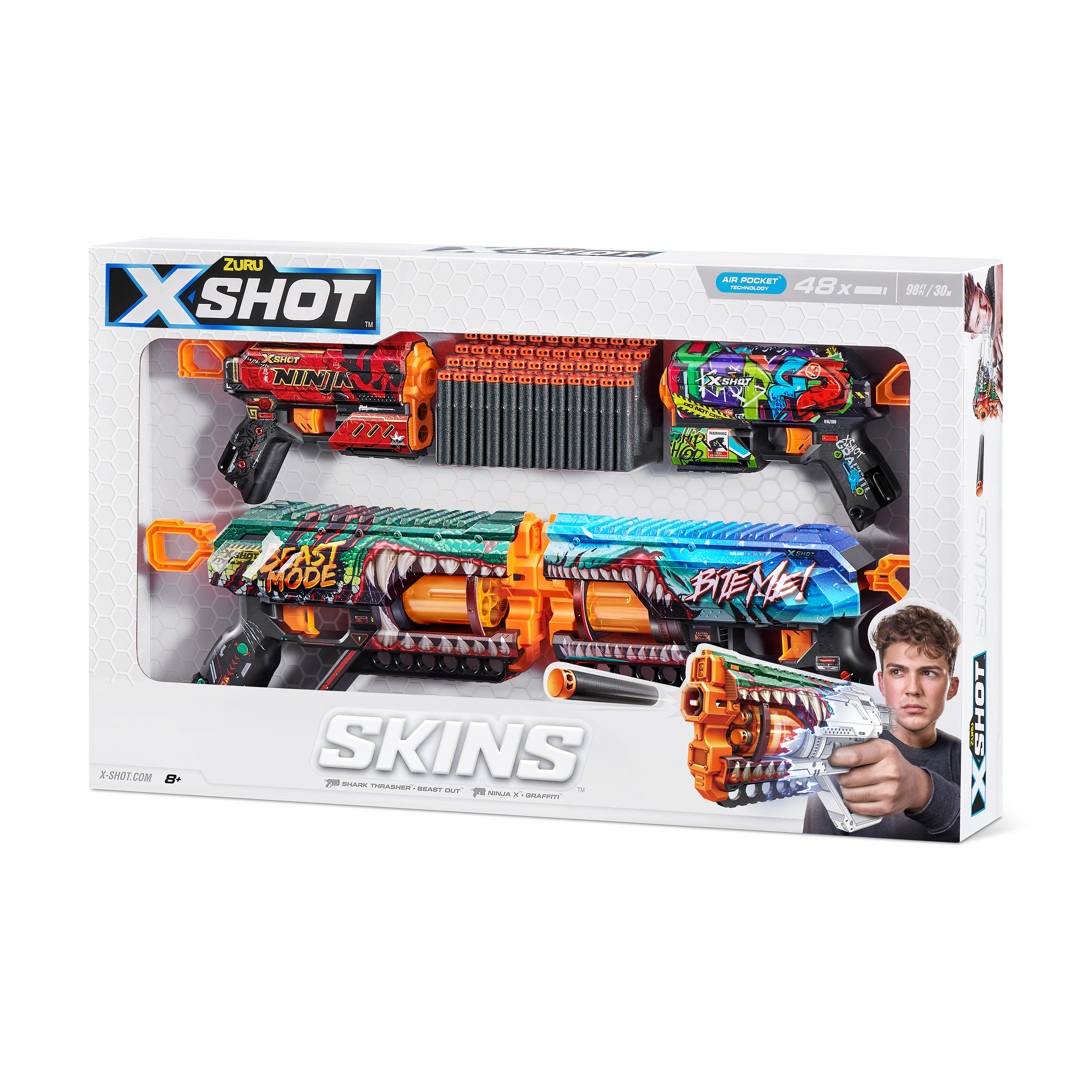 X-Shot Skins Combo Pack [2pk Griefer/2pk Flux]