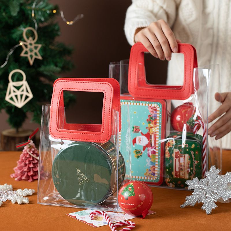 Clear Gift Bag PVC Reusable Gift Bag Waterproof Durable Handbag With Handle