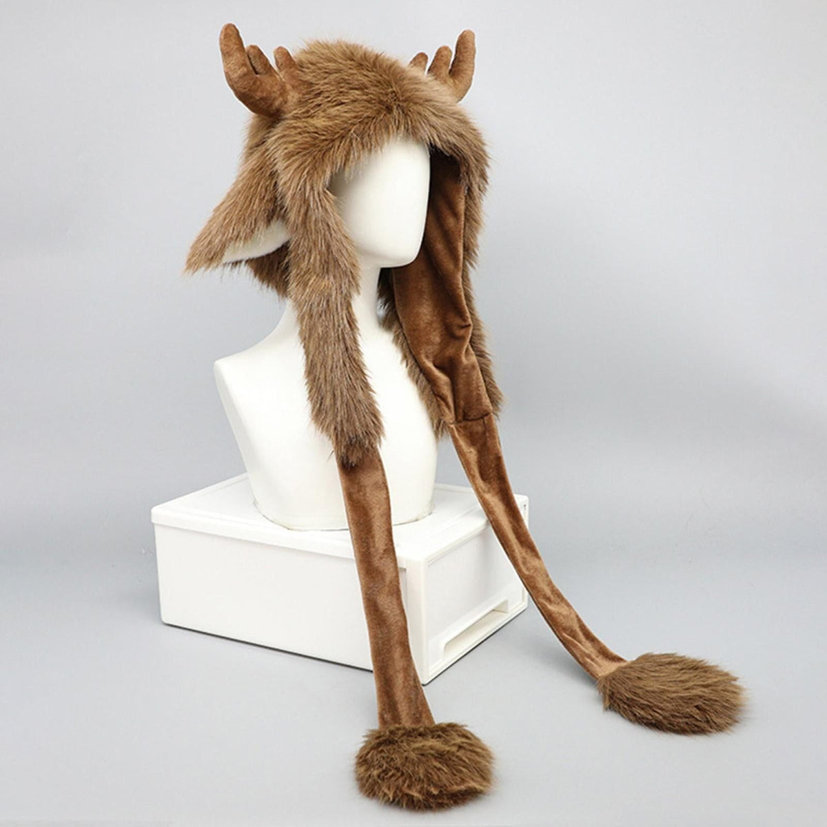 Animal Elk Antler Hooded Winter Hat Performance Role Play Costume