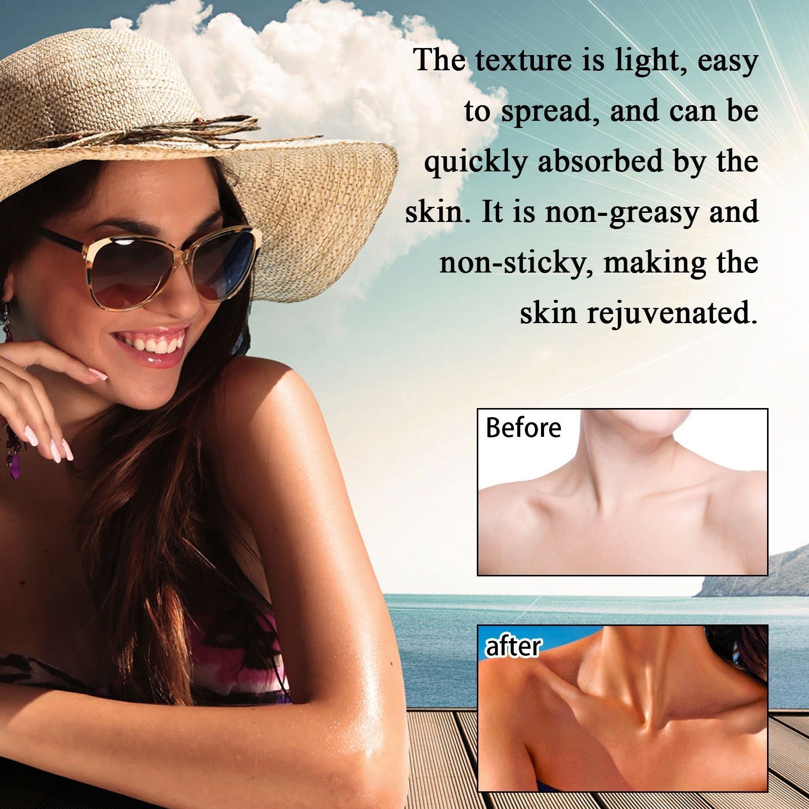 Dark Tanning Lotion, Helps to Tan and Beautify Skin, Summer Sun Relief, Moisturizing, Black Care ,100ml
