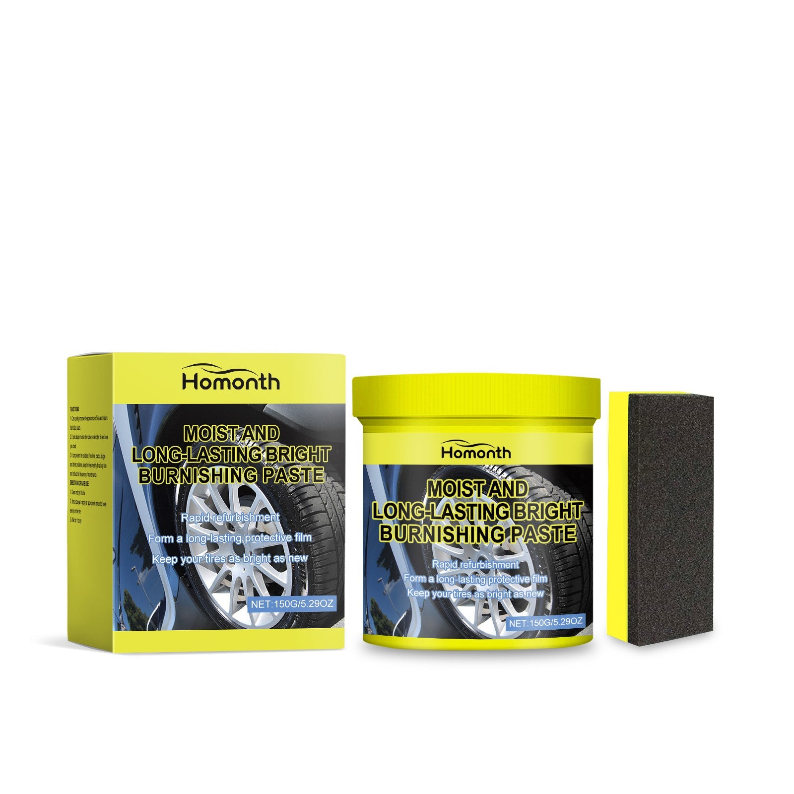 Tire Maintenance Coating Paste, Deep Clean, Brighten, Long-Lasting Protection ,1set