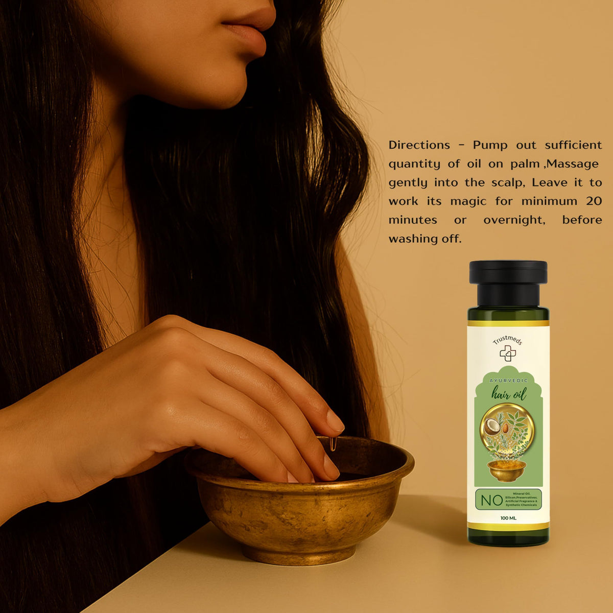 Trustmeds Ayurvedic Hair Oil for Hair Fall Control & Growth