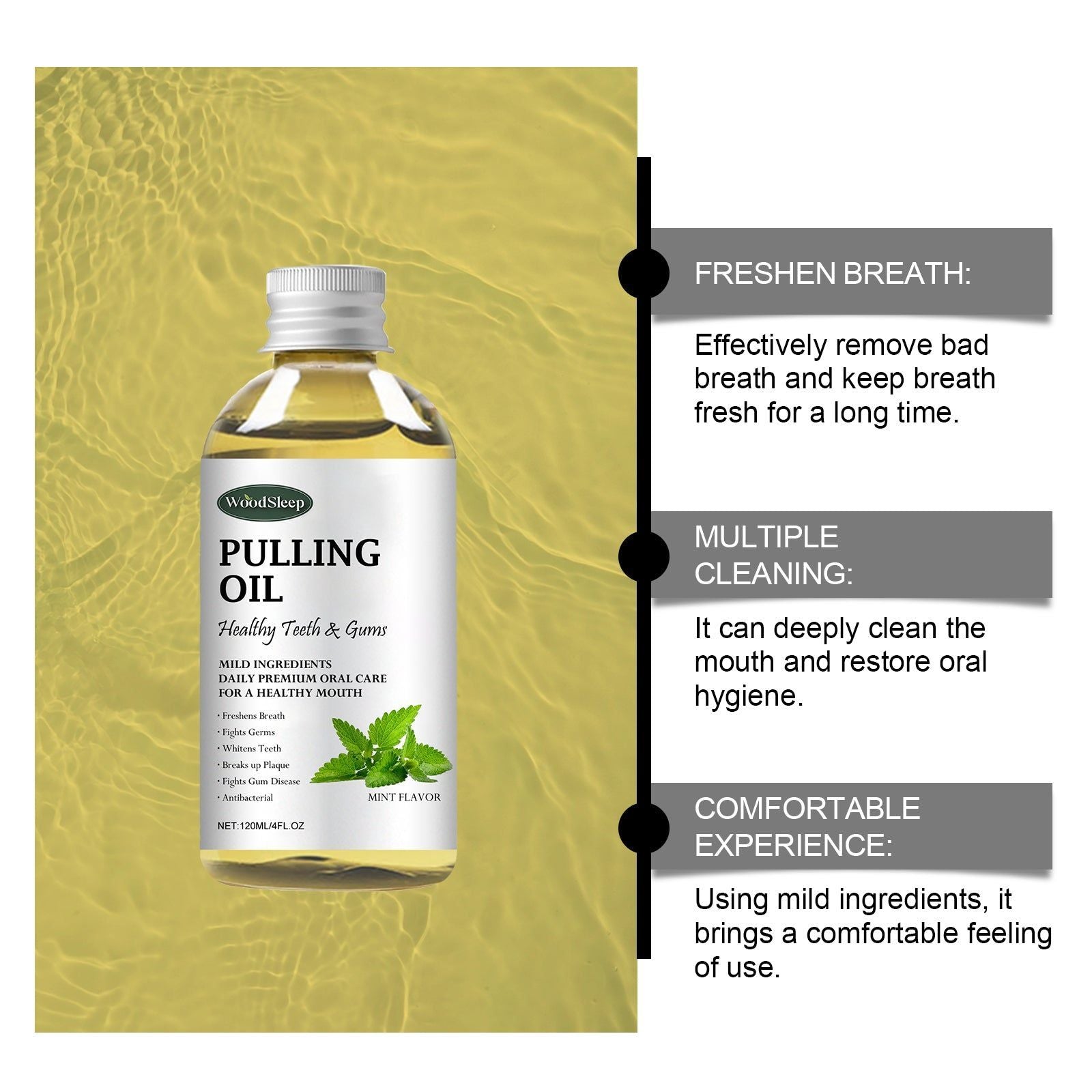 Coconut Mouthwash, Freshens Your Breath, Gentle Oral Care, Natural Ingredients ,120ml