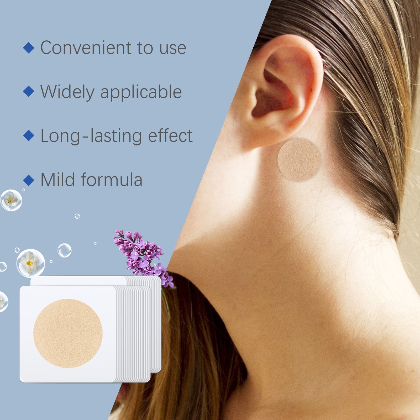 Motion Sickness Stickers, Travel Body Care, Nausea Relief, Portable Behind Ear Patch ,40patches