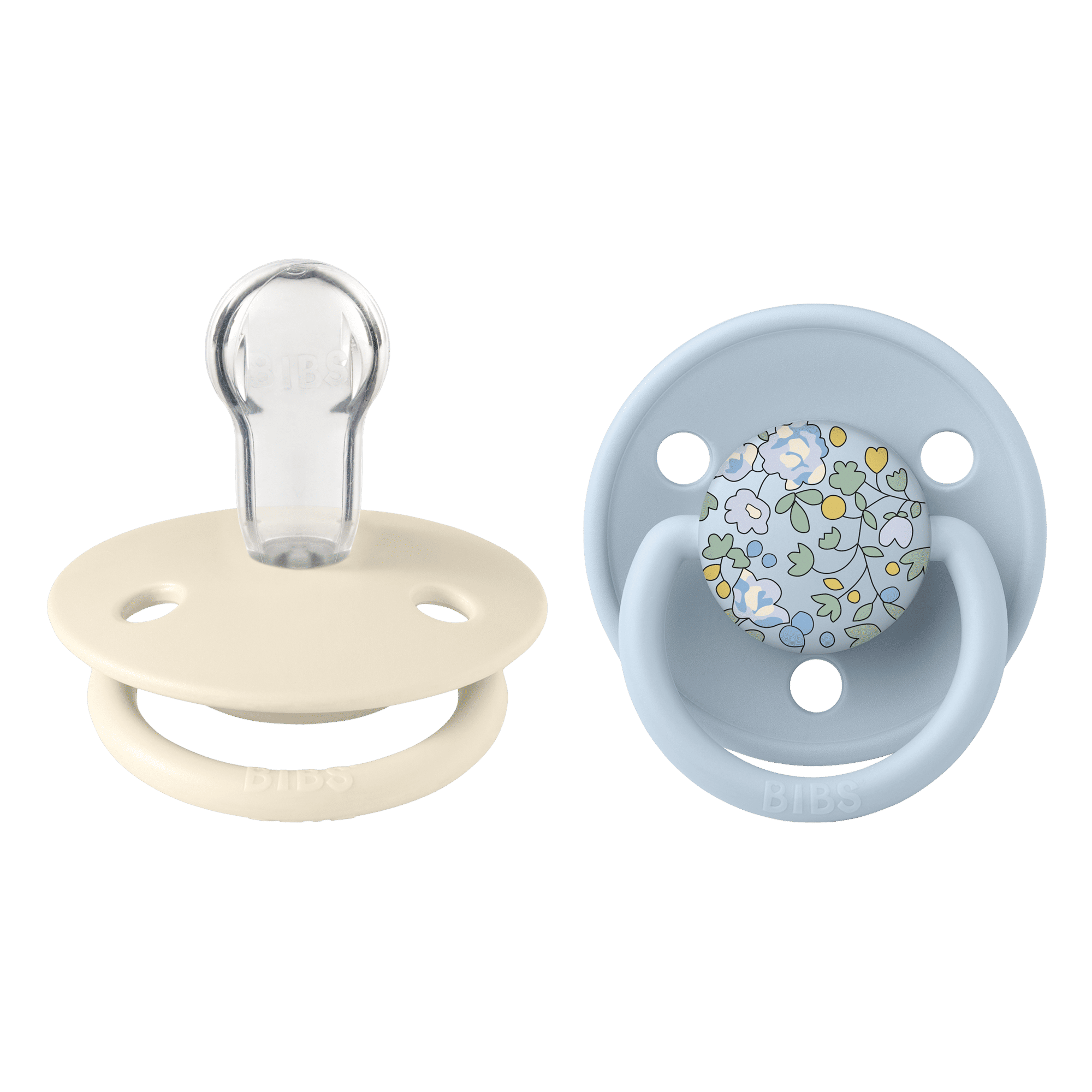 Bibs -x Liberty De Lux 2 Pack Silicone Onesize-Elosie/Baby blue
