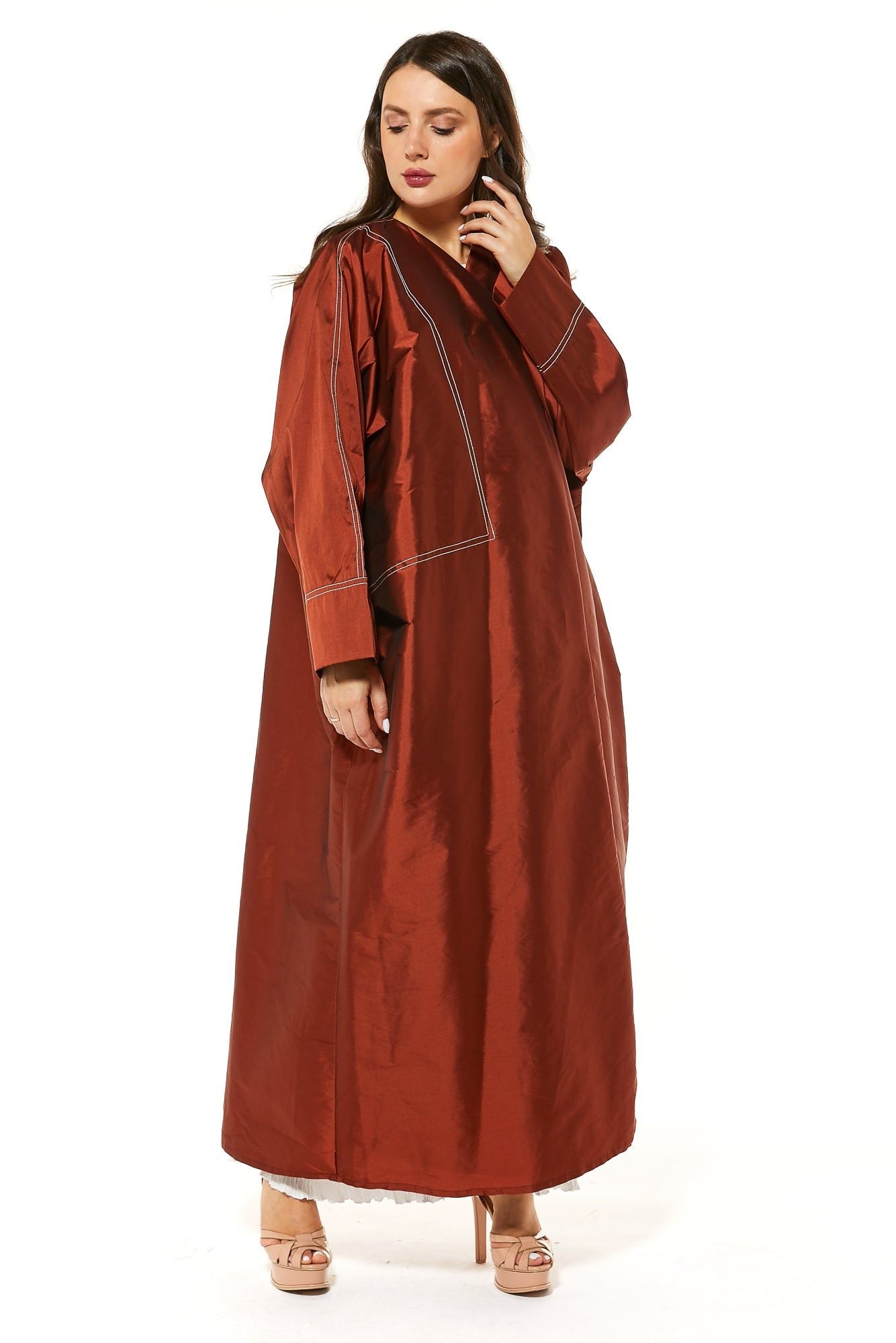 MOiSTREET Rust Tafta Abaya