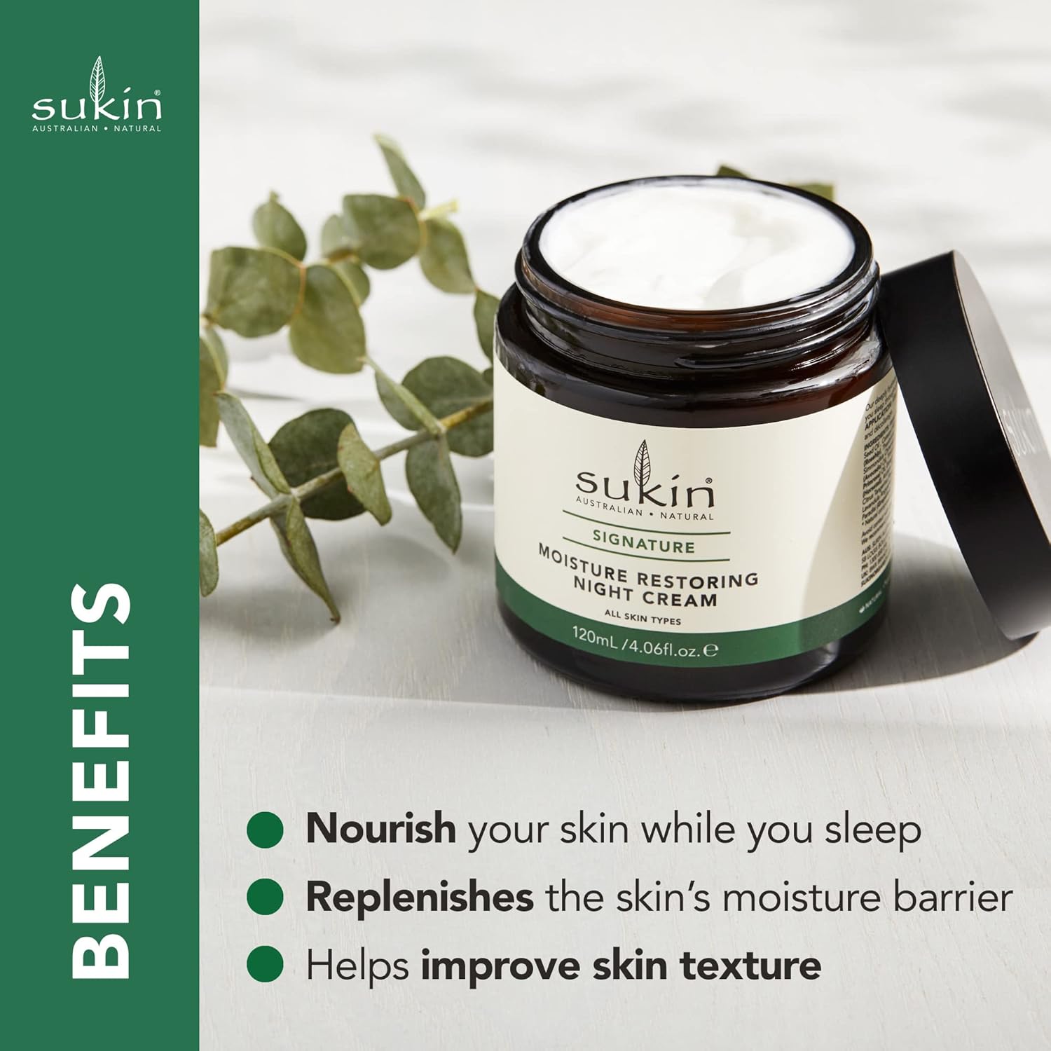 Sukin Moisture Restoring Night Cream, 120 Ml