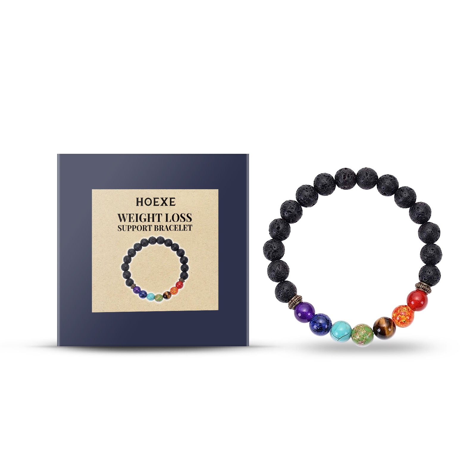 Colorful Volcanic Stone Beaded Bracelet, Trendy Adjustable Jewelry Accessory ,1pcs