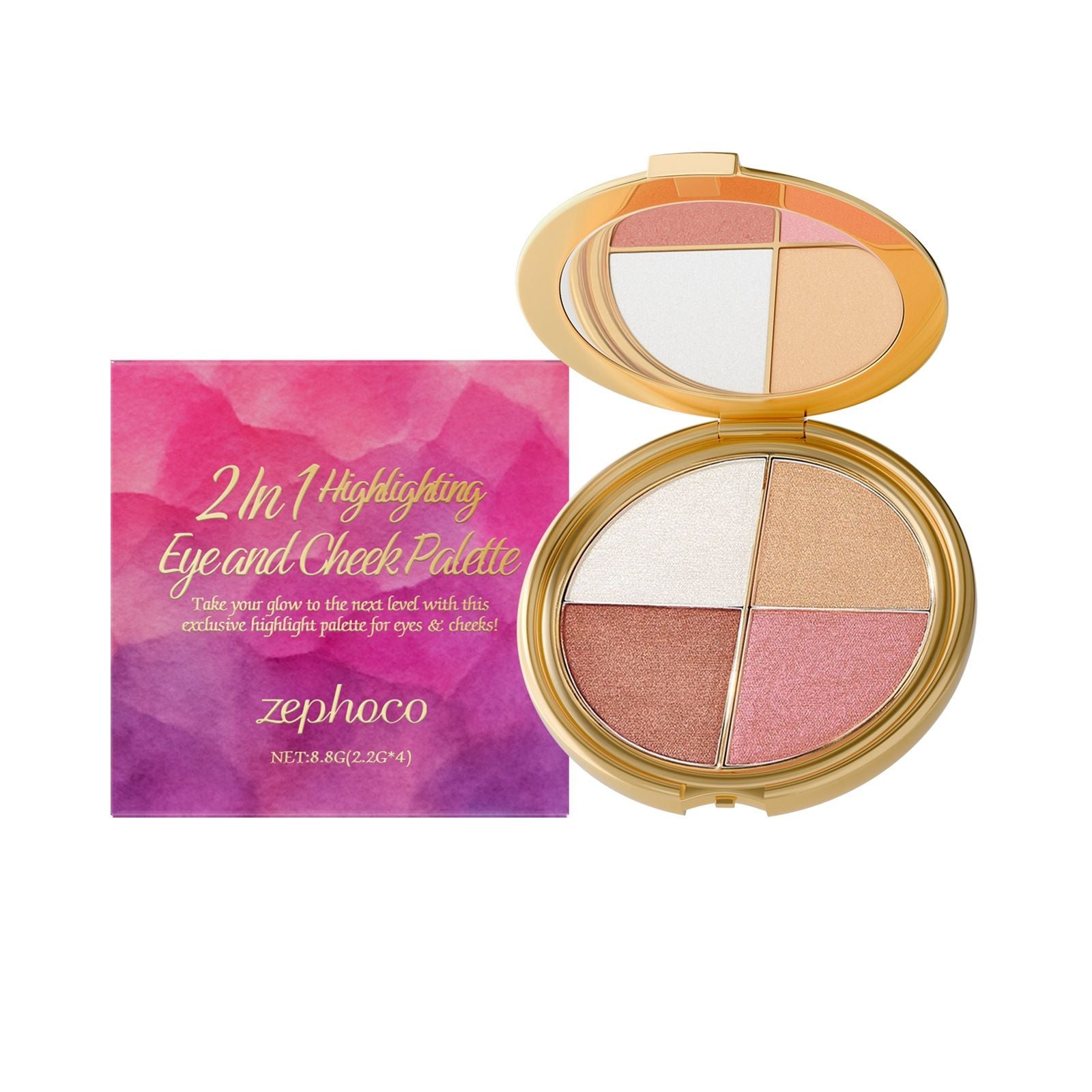 8.8g Makeup Palette with Highlighter Blush and Eyeshadow
