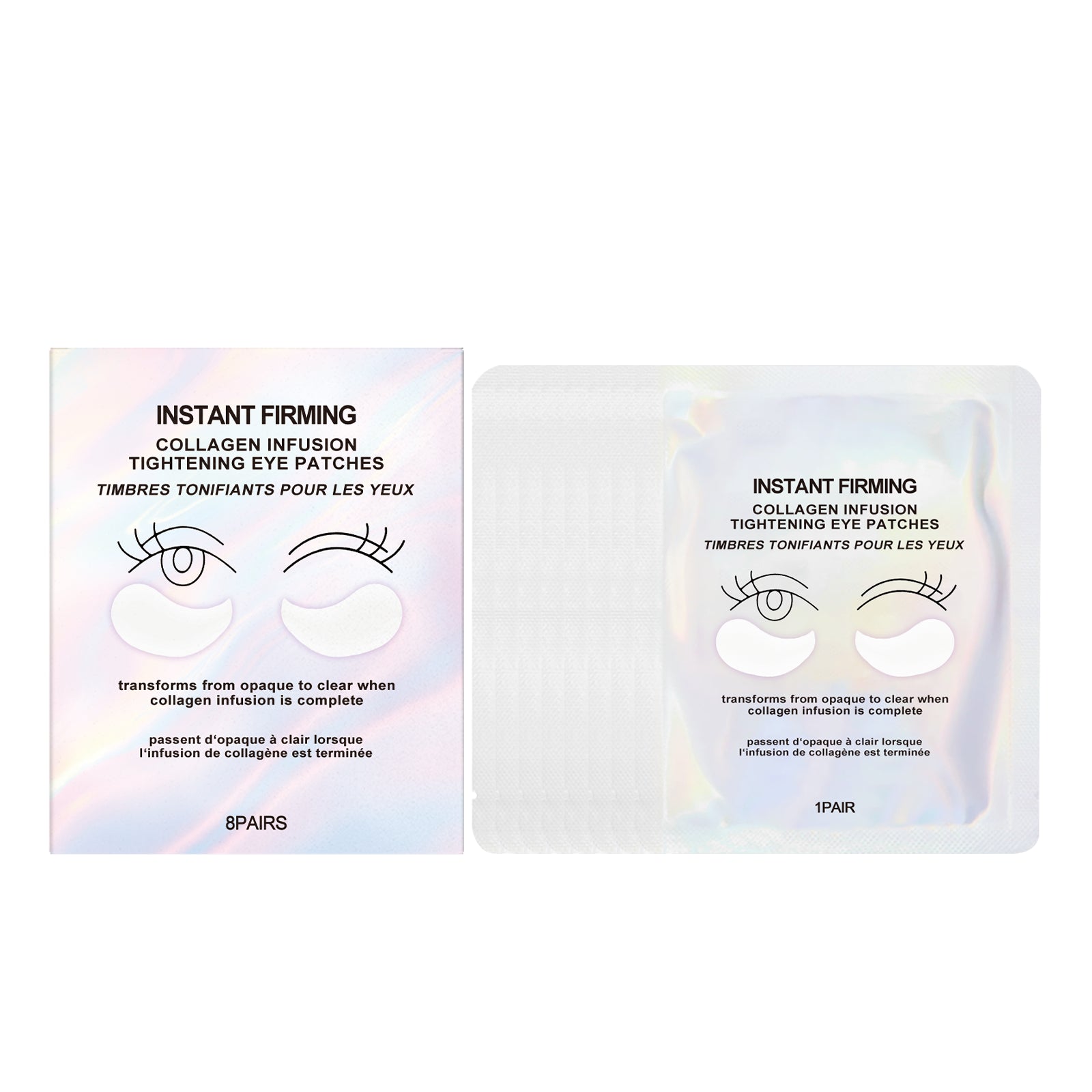 Deep Hydrating Collagen Eye Mask for Youthful Skin, Eye Care, Wrinkle Reduction ,8pairs