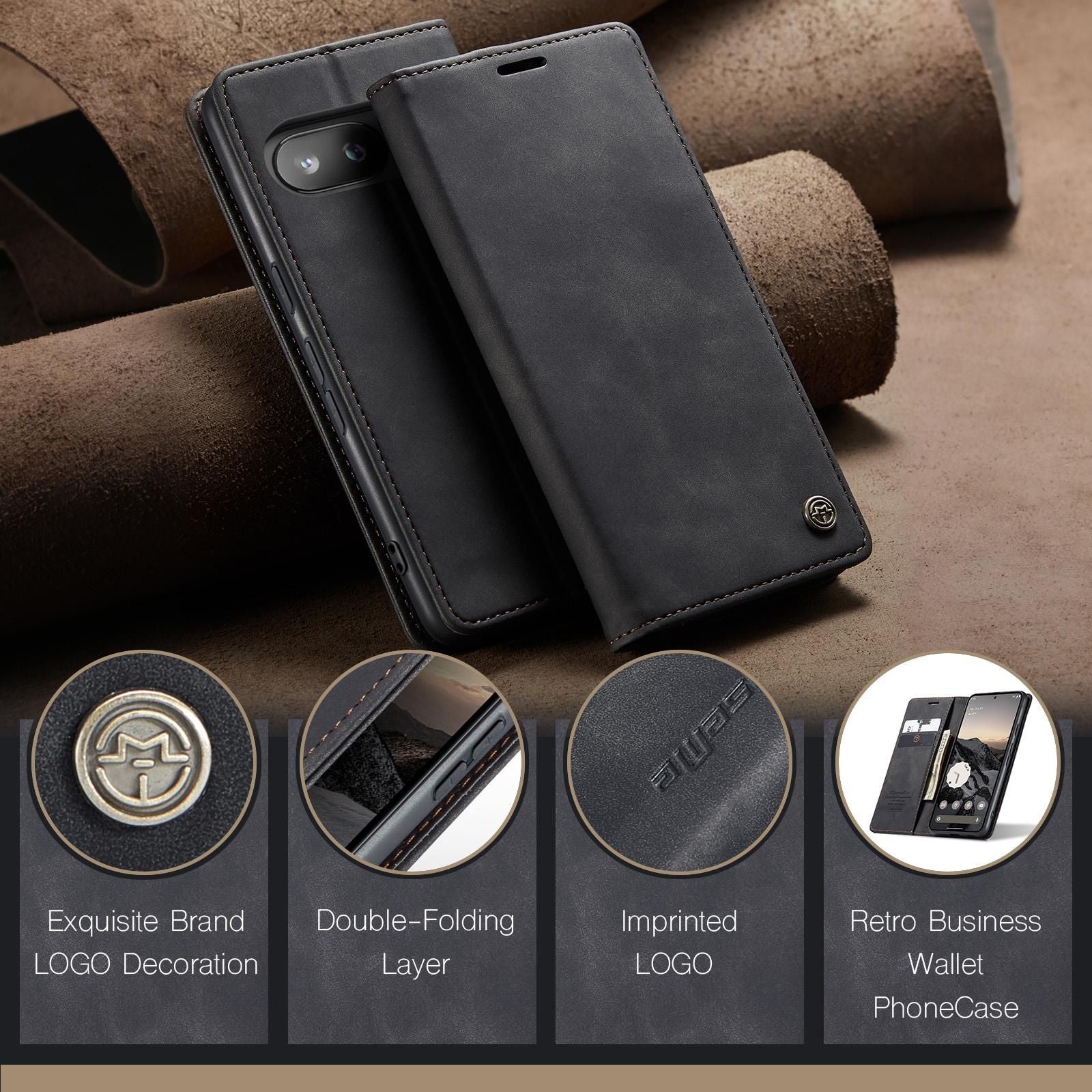 Multifunction Leather Case For Google Pixel 9a