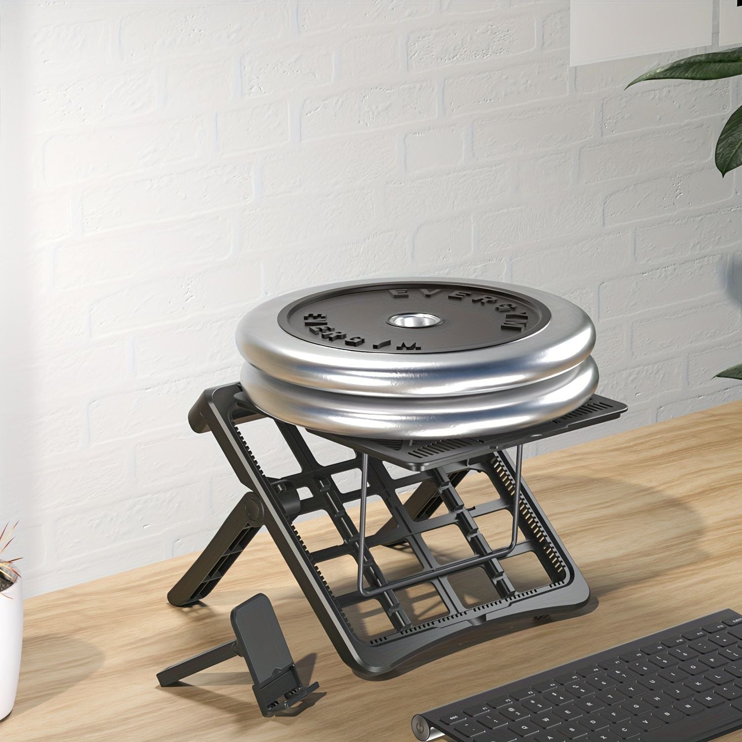 Laptop Stand Foldable Laptop Riser with Heat Vent and Phone Holder for Home Office