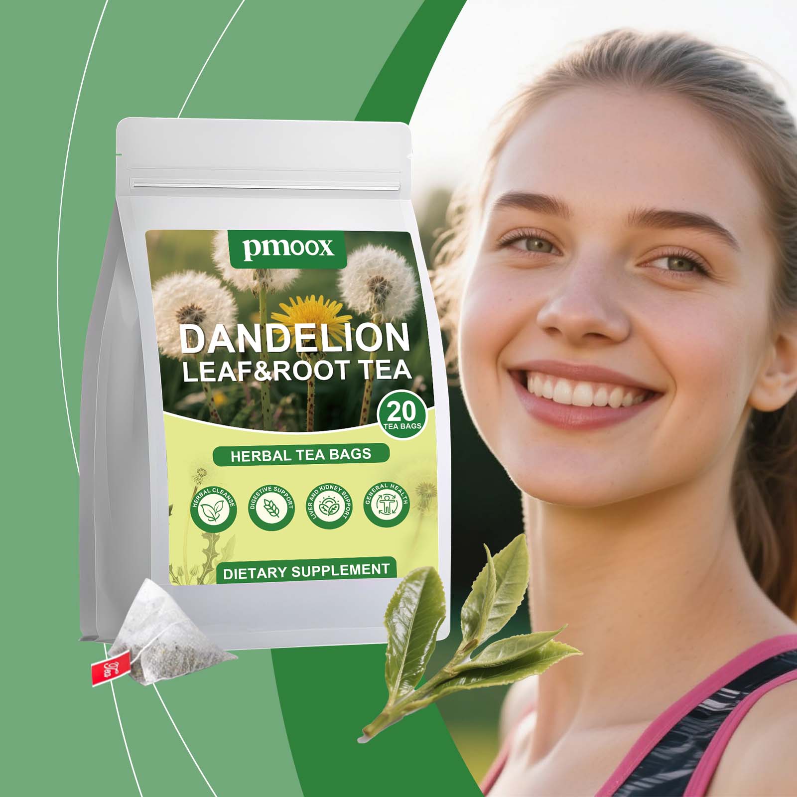 Herbal Dandelion Tea for Body Care, Detox, Digestive Support, Natural Wellness ,20pcs