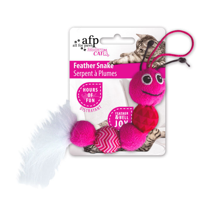 All For Paws Modern Cat Feather Snake Assorted - 8 pcs/pk