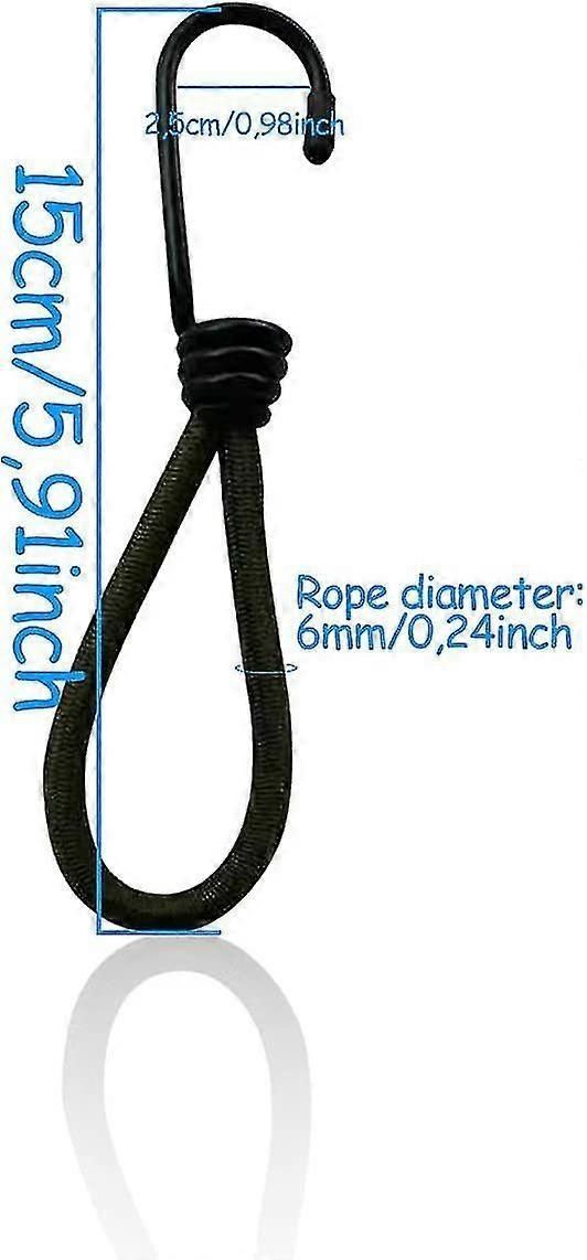 Tarp Hook, Bungee Cord With Hooks, 25 Pieces Tarp Tensioner Hook, Tarp Tensioner Black Rubber Tensioner
