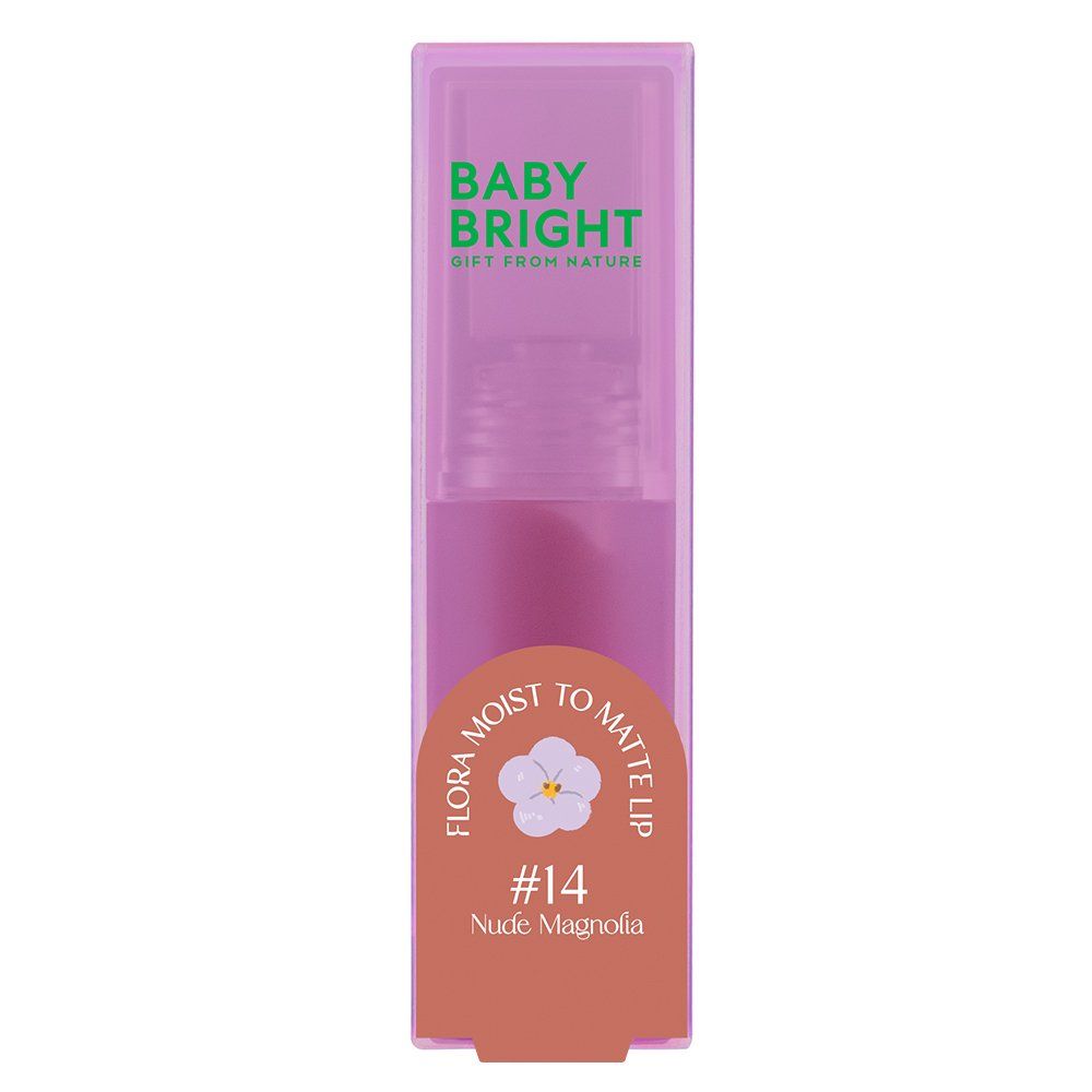 Flora Moist to Matte Lip 3g Baby Bright (M) #14 Nude Magnolia