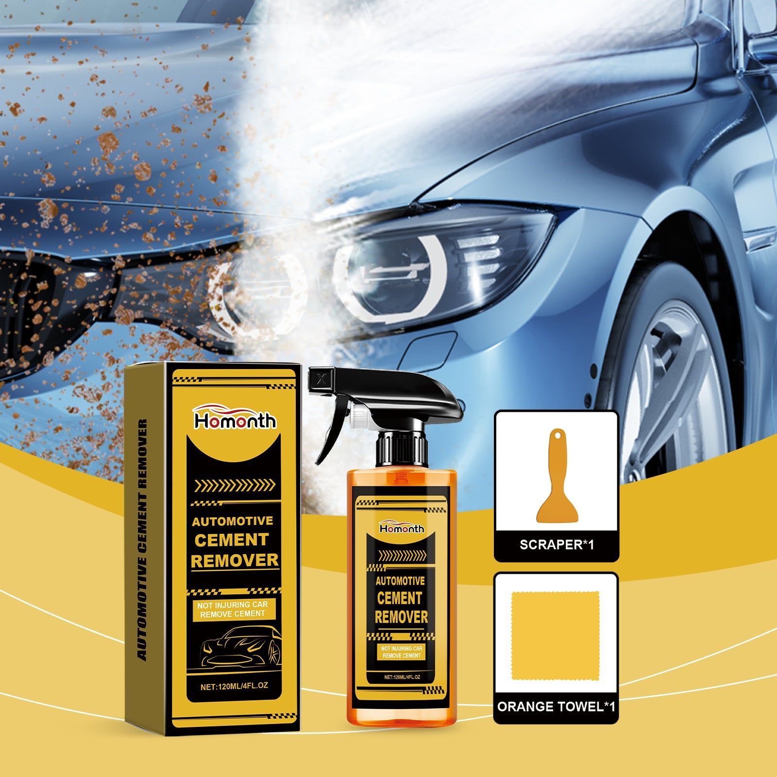 Car Cleaning Stain Remover, Fast Dirt & Oil Stain Removal, Surface Protector ,1set