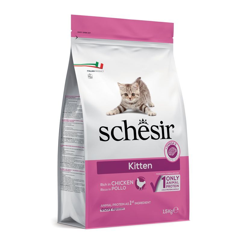 Schesir Dry food for kittens with a single protein source - Kitten Rich in Chicken - 1.5kg