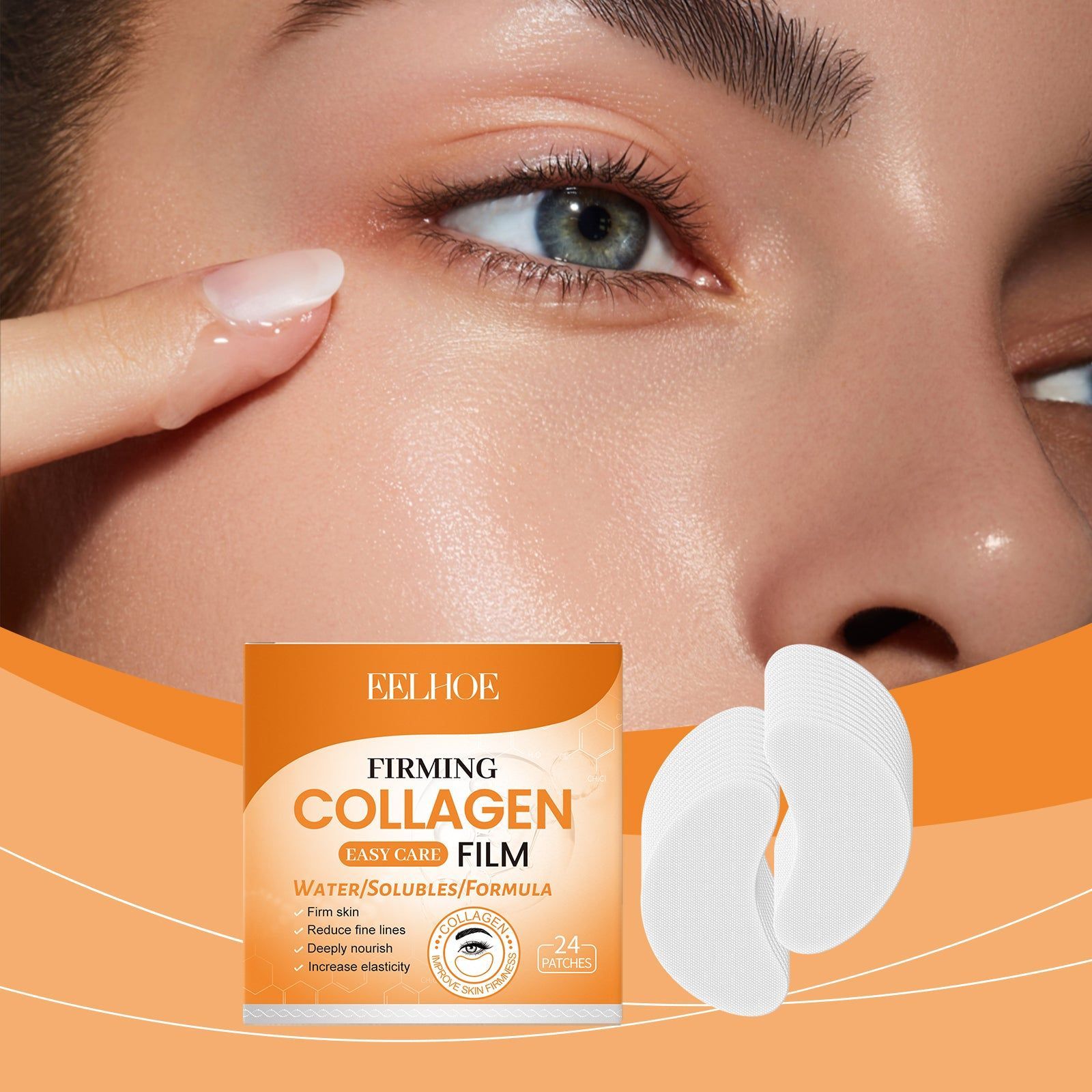 Collagen Eye Mask Moisturize Brighten Reduce Fine Lines Hydrating ,24patches