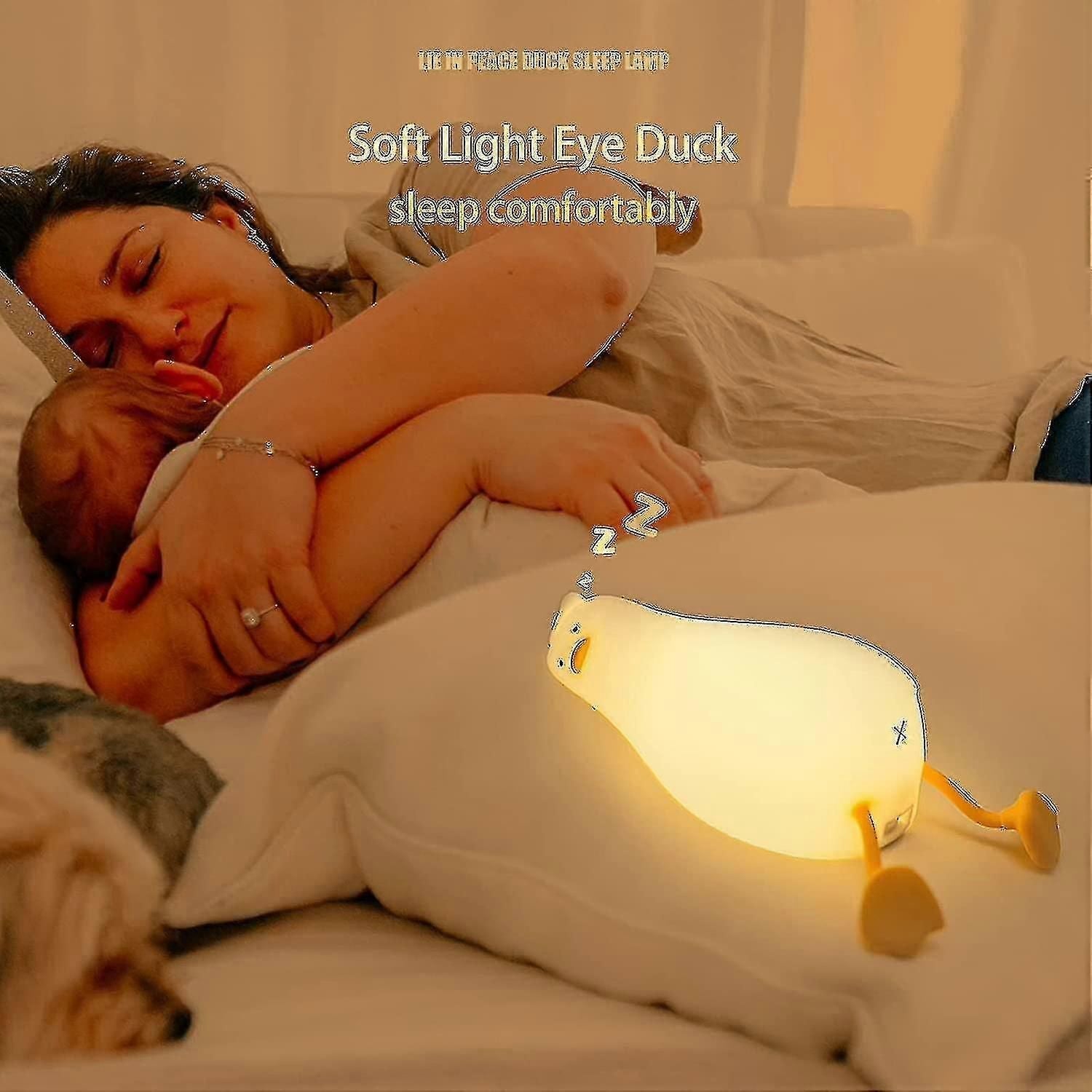 Lying Flat Duck Night Light, Led Squishy Duck Lamp, Cute