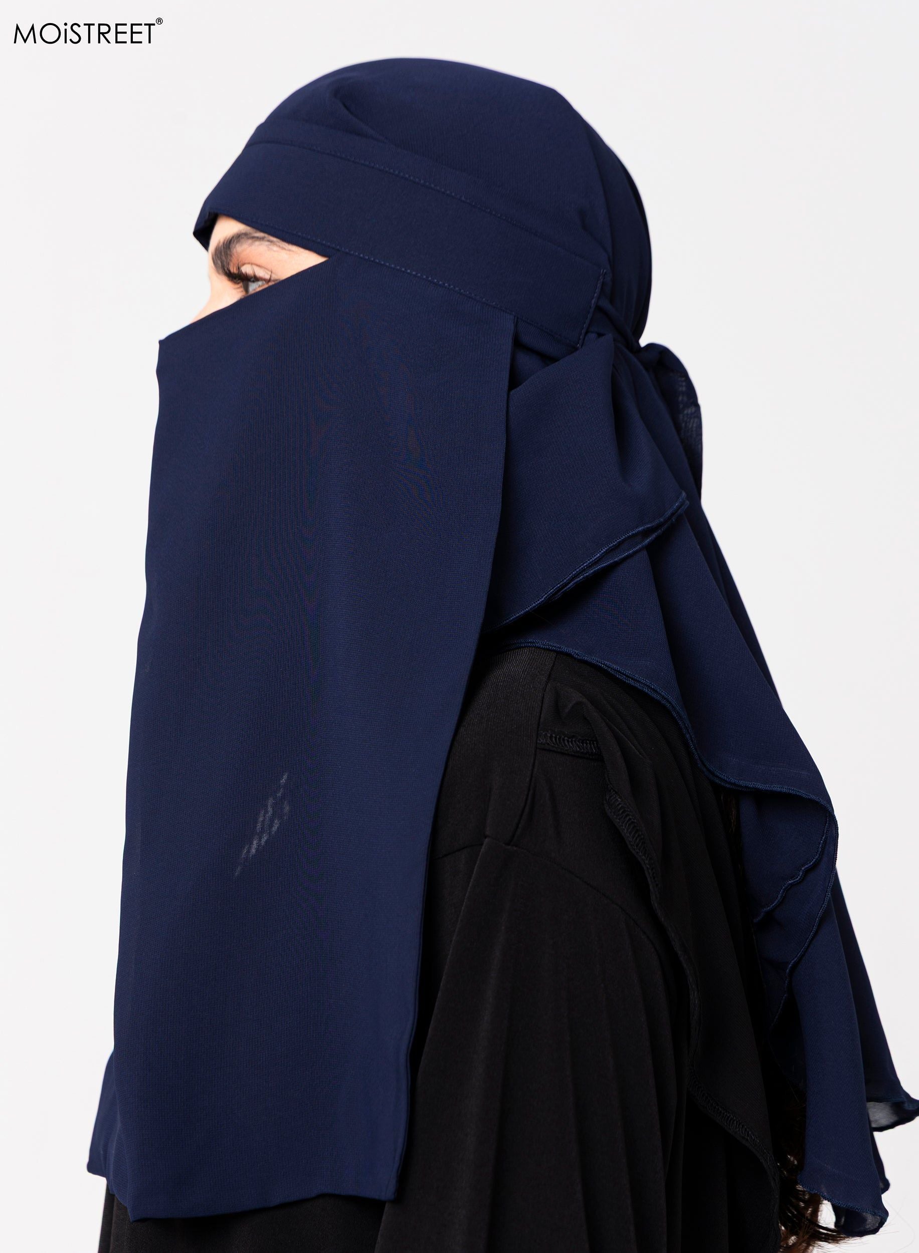 MOiSTREET Niqab Wool Chiffon Blue