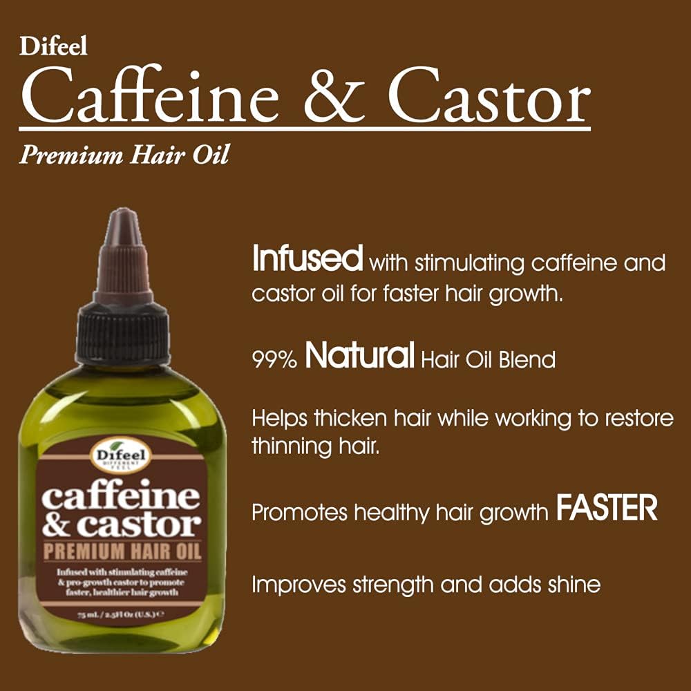 Difeel Caffeine & Castor Premium Hair Oil 75Ml