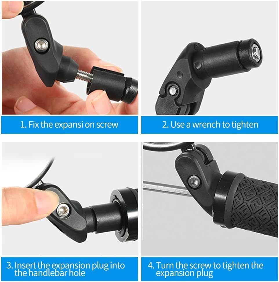 2pcs Handlebar Bike Mirrors HD Bicycle Rearview Mirror Adjustable Handlebar Mounted Mirror