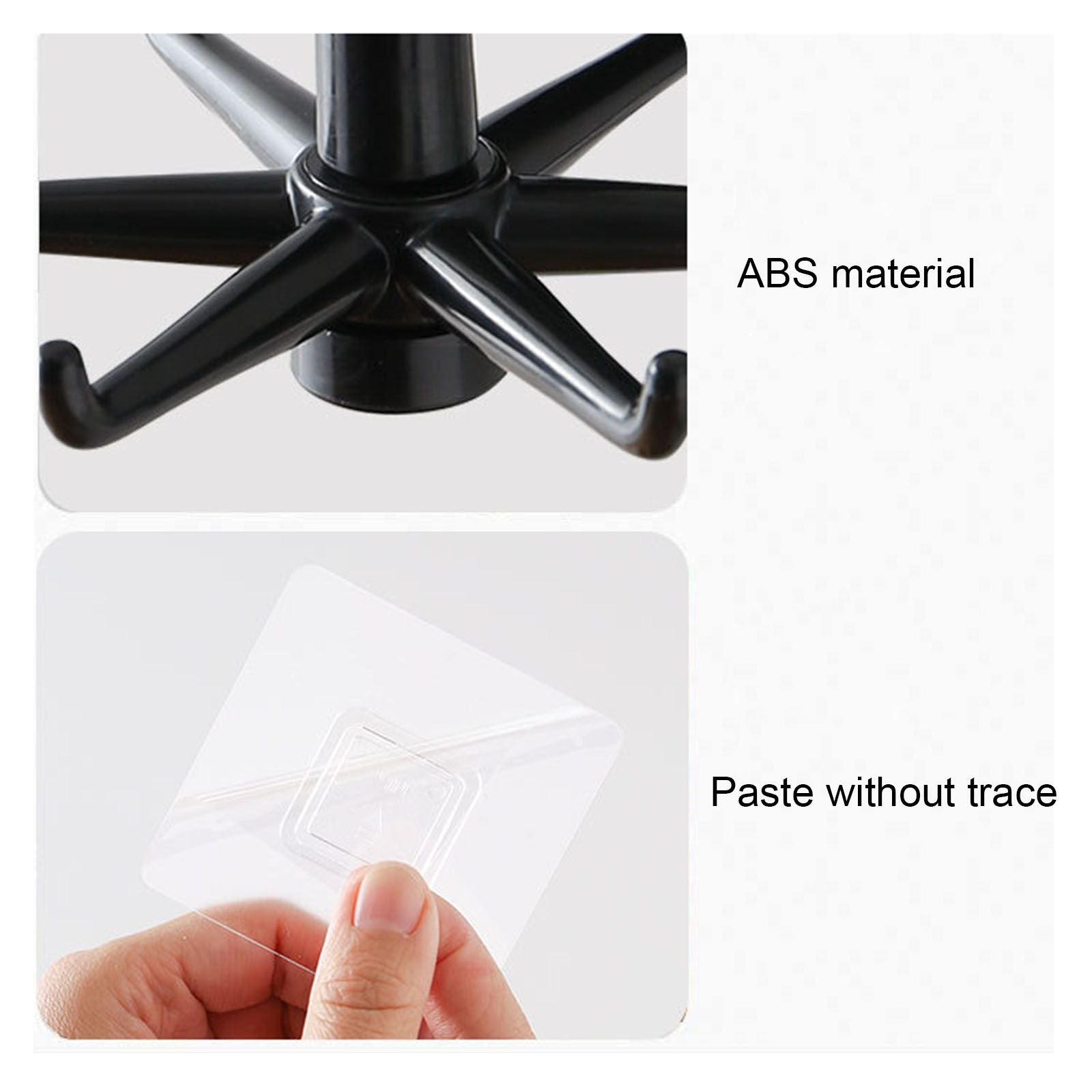Self Adhesive Hook 360 Degree Rotation Kitchen Rack Punch Free Wall Mounted Storage Shelf