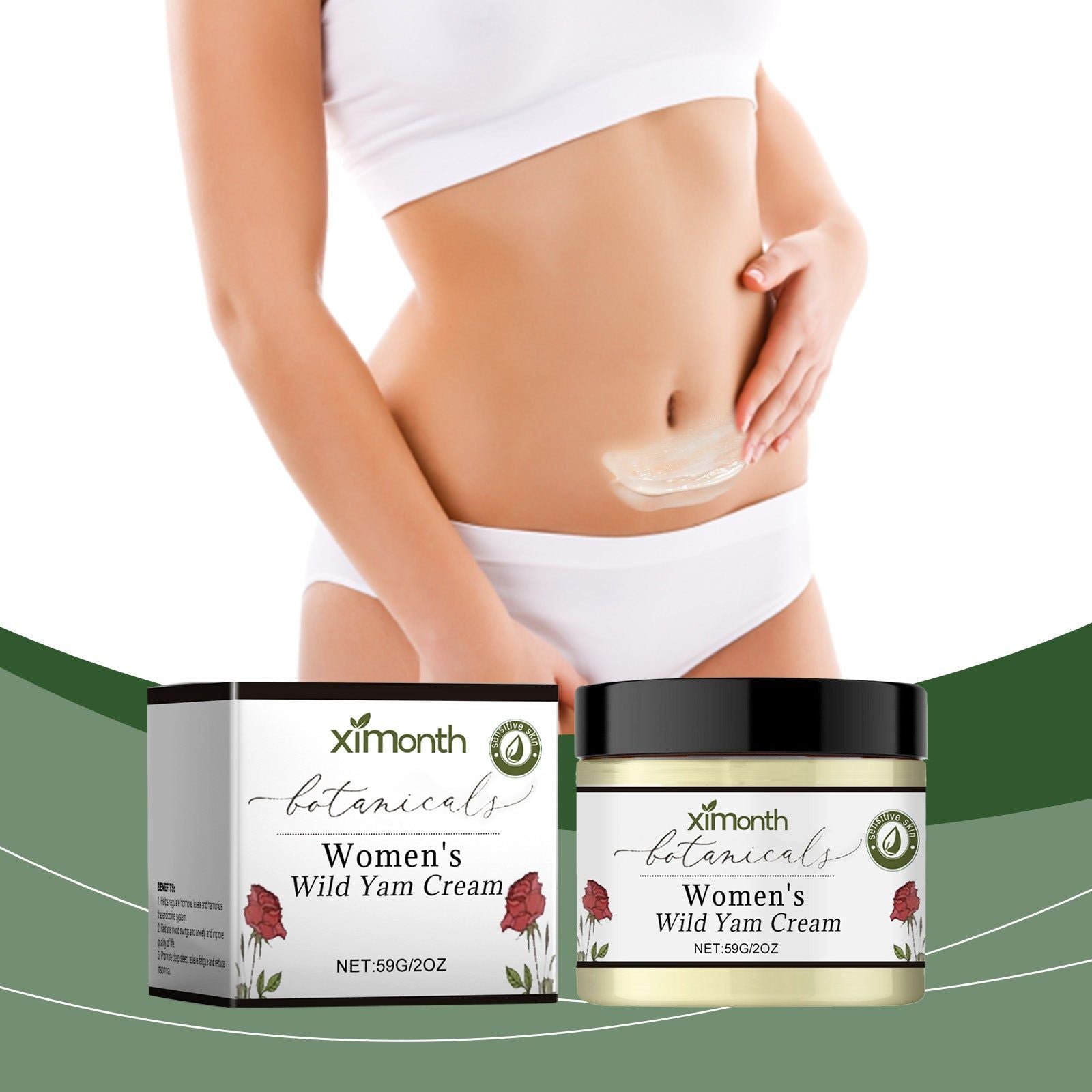 Body Care Cream, Nourishing Moisturizer for Glowing Skin, Natural Beauty ,59g