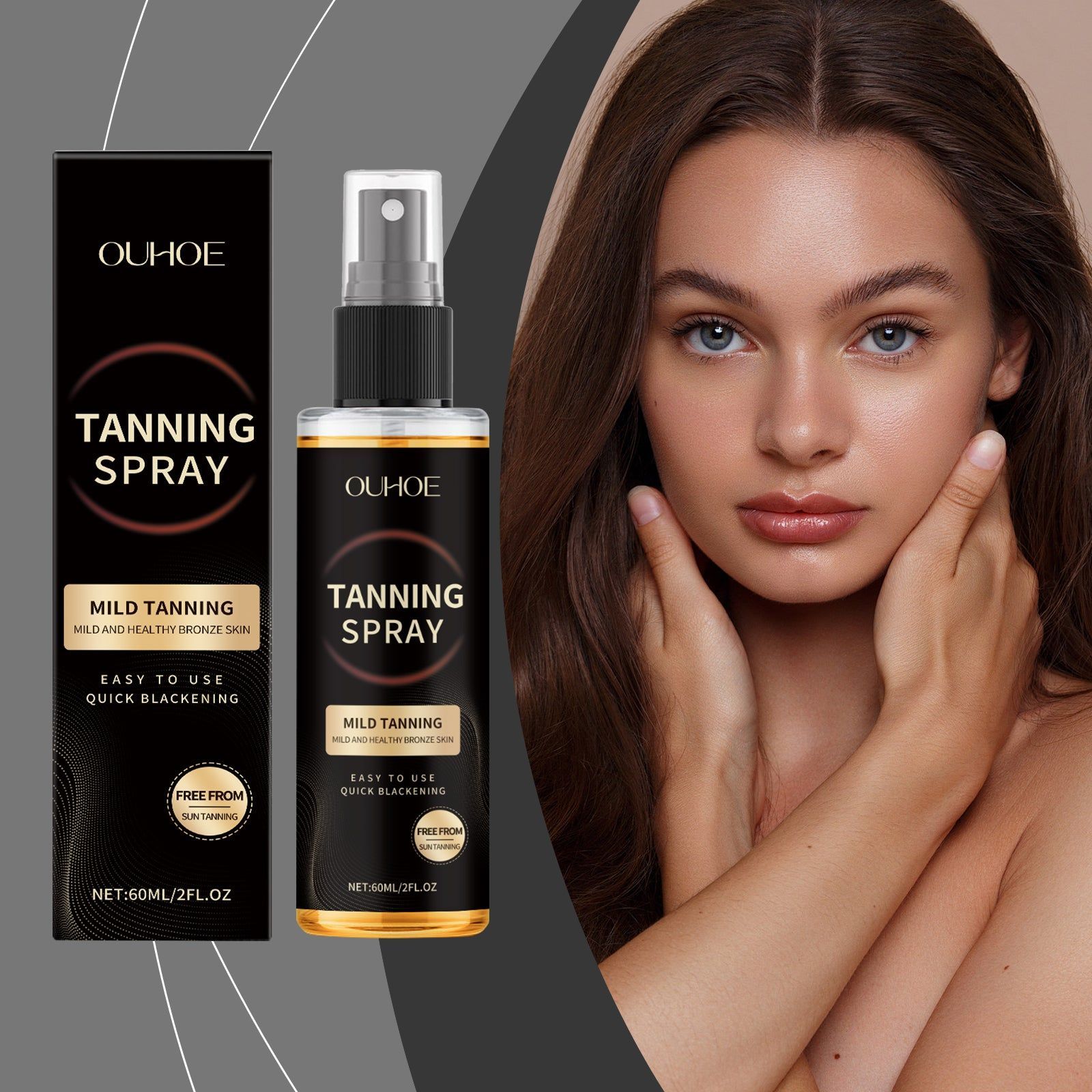 Brightening Black Mist, Long-Lasting Moisturizer, Body Care, Skin Tone, Lightweight, Natural Glow ,60ml