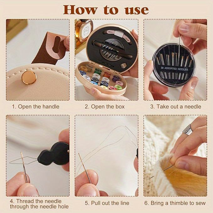 Mini Sewing Kit Portable DIY Sewing Supplies Set For Adults Traveler Beginner