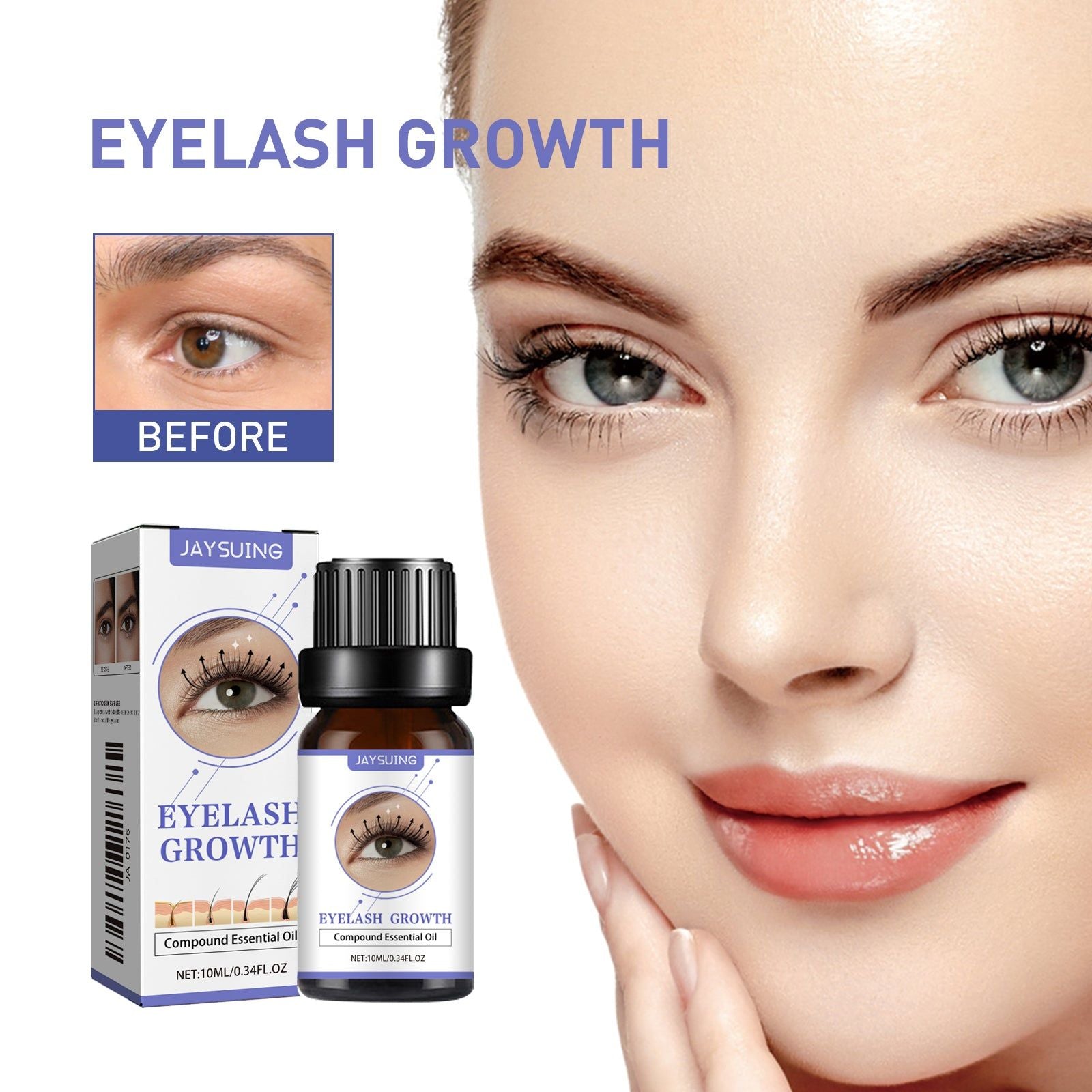 Black Curl Eyelash Essential Oil, Natural Moisturizer, Long Curl, Nourishing Lash Serum ,10ml/box