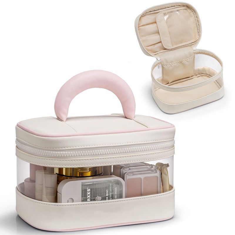 Clear Makeup Bag with Brush Compartment