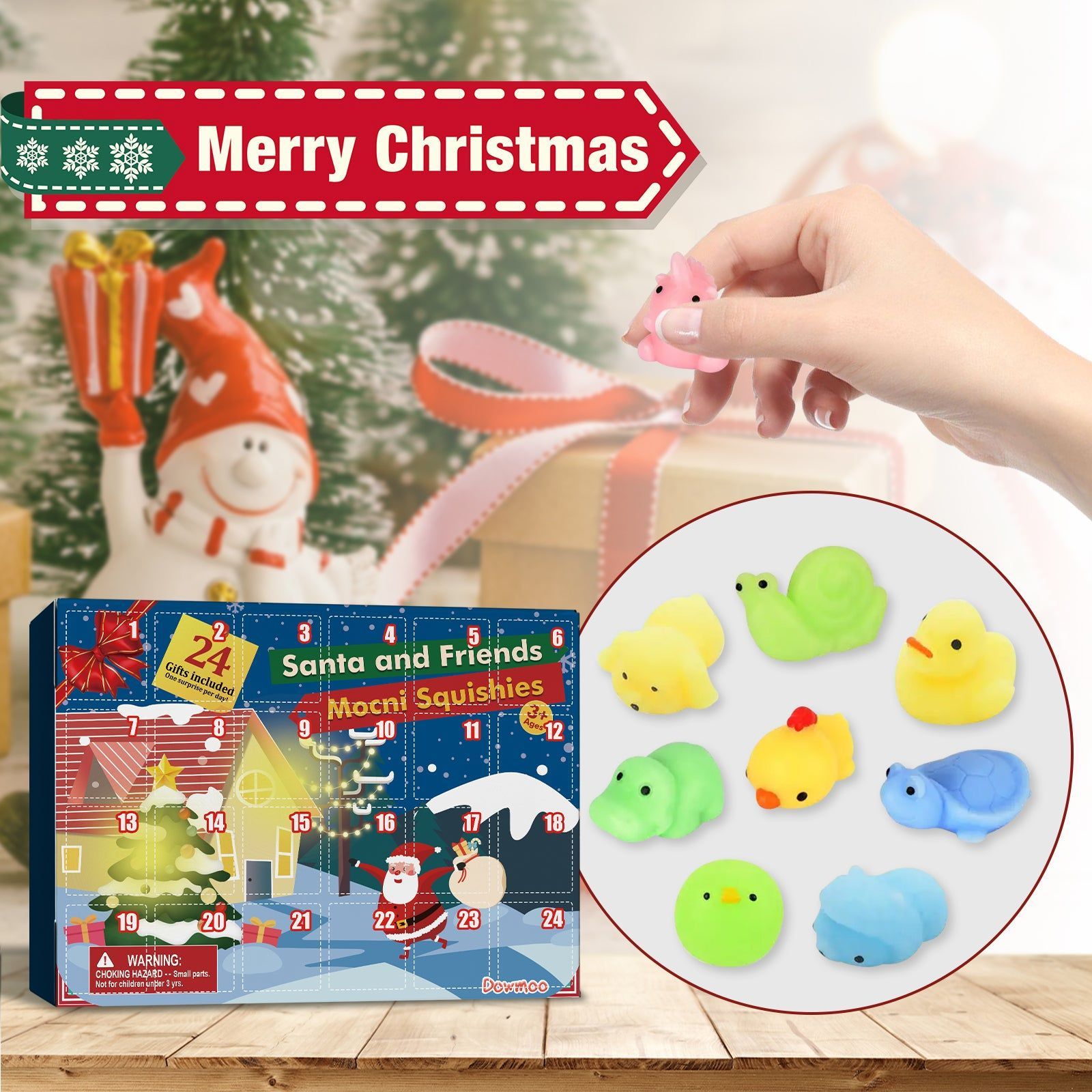 Celebrate Christmas with Fun, Stress-Relief Silicone Knead Advent Calendar, Surprise Blind Box Toys ,24grid