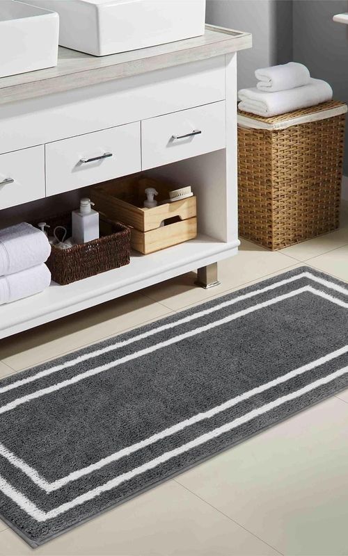 AIESY® Beautiful Runner Double Border Design Non-Slip Bath Mat