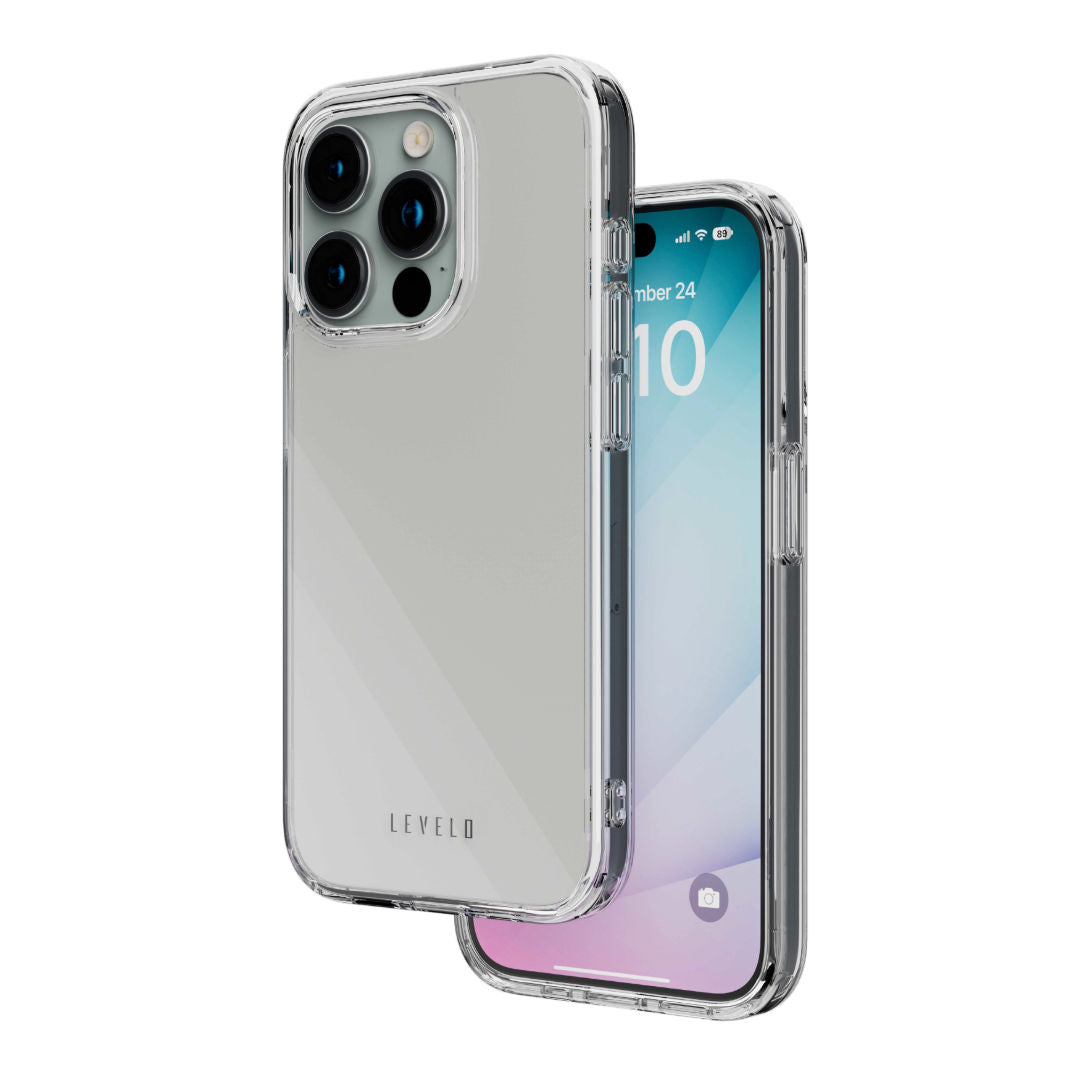 Levelo Clara 3H Anti-Scratch with Shock-Proof Edges Clear Case for iPhone 15 Pro/ 15 Pro Max