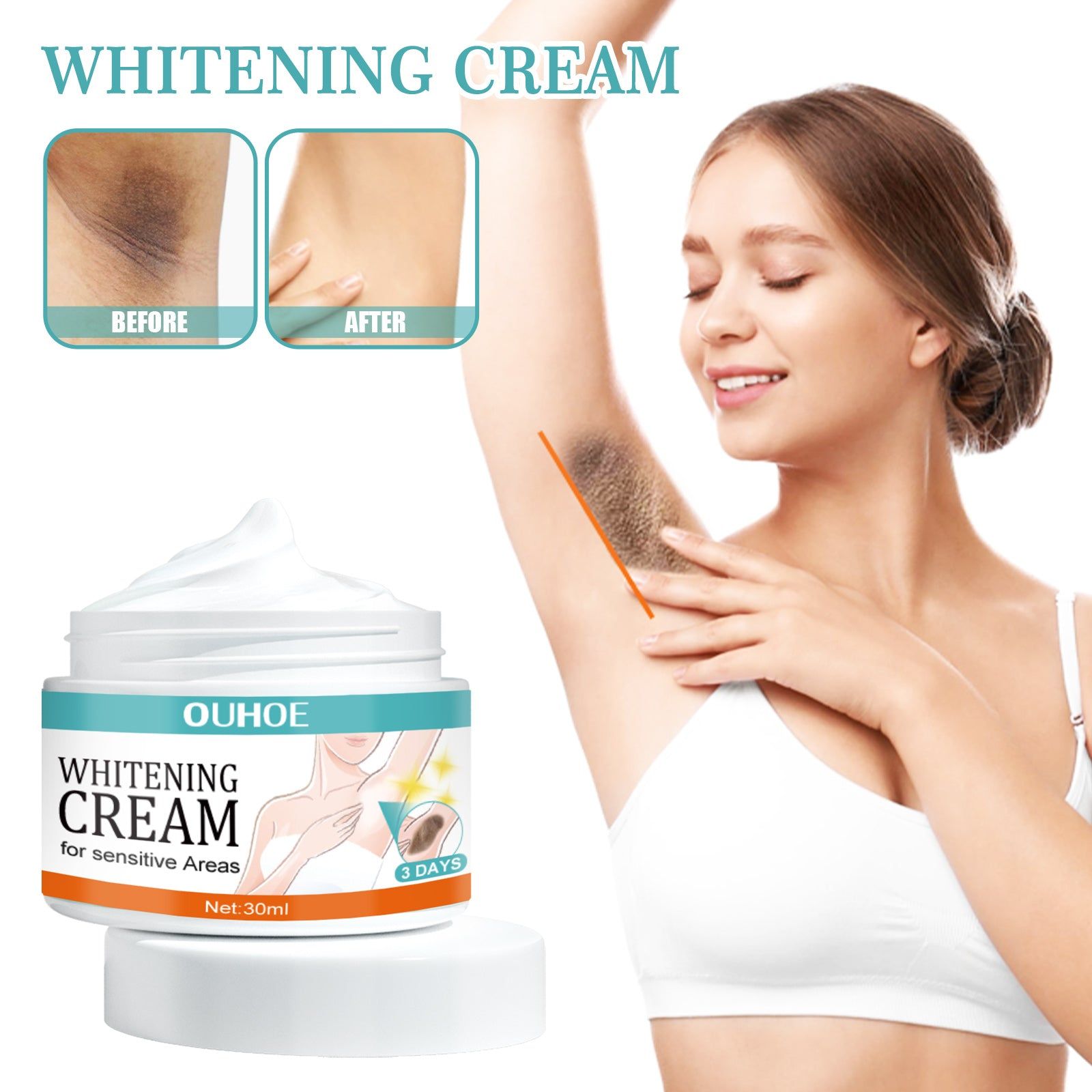 Brighten and Moisturize Underarms, Remove Blackness, Lighten Skin Tone, Gentle Skin Care ,30ml