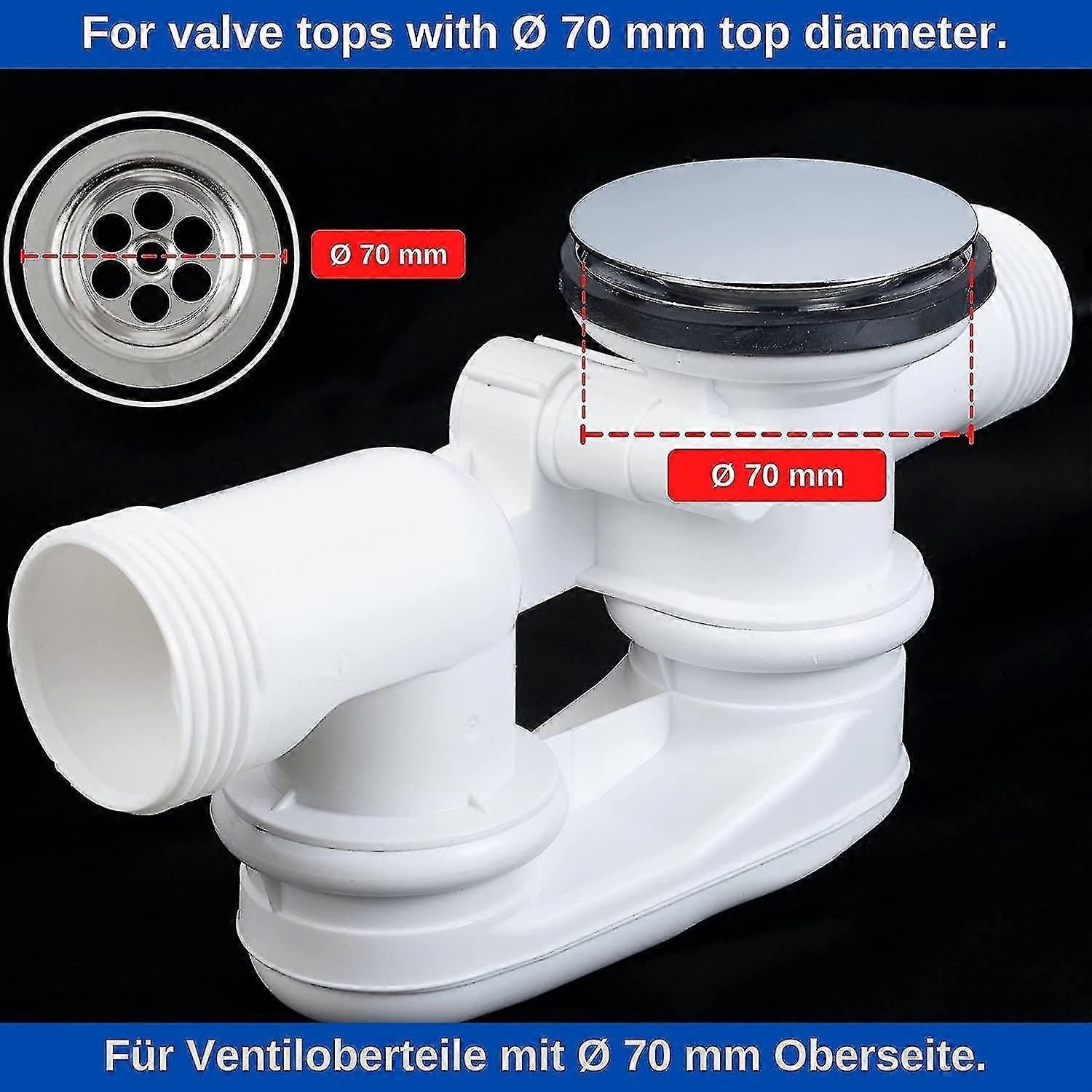 Universal 70mm Double Seal Brass Adjustable Bath Drain Stopper